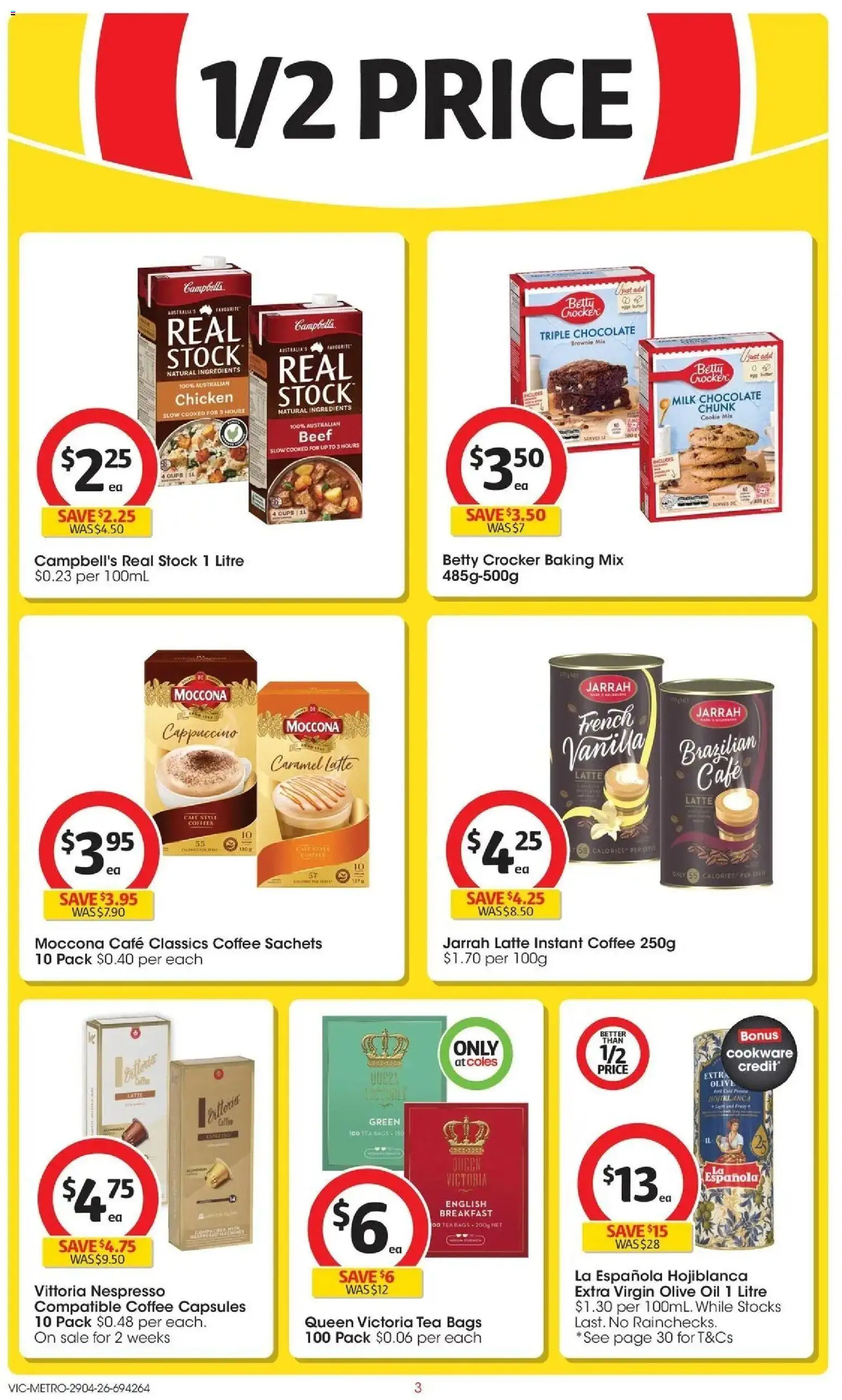 Coles catalogue - valid from 28.04.2026 | Page: 3 | Products: Coffee, Chicken, Cookware, Olive oil