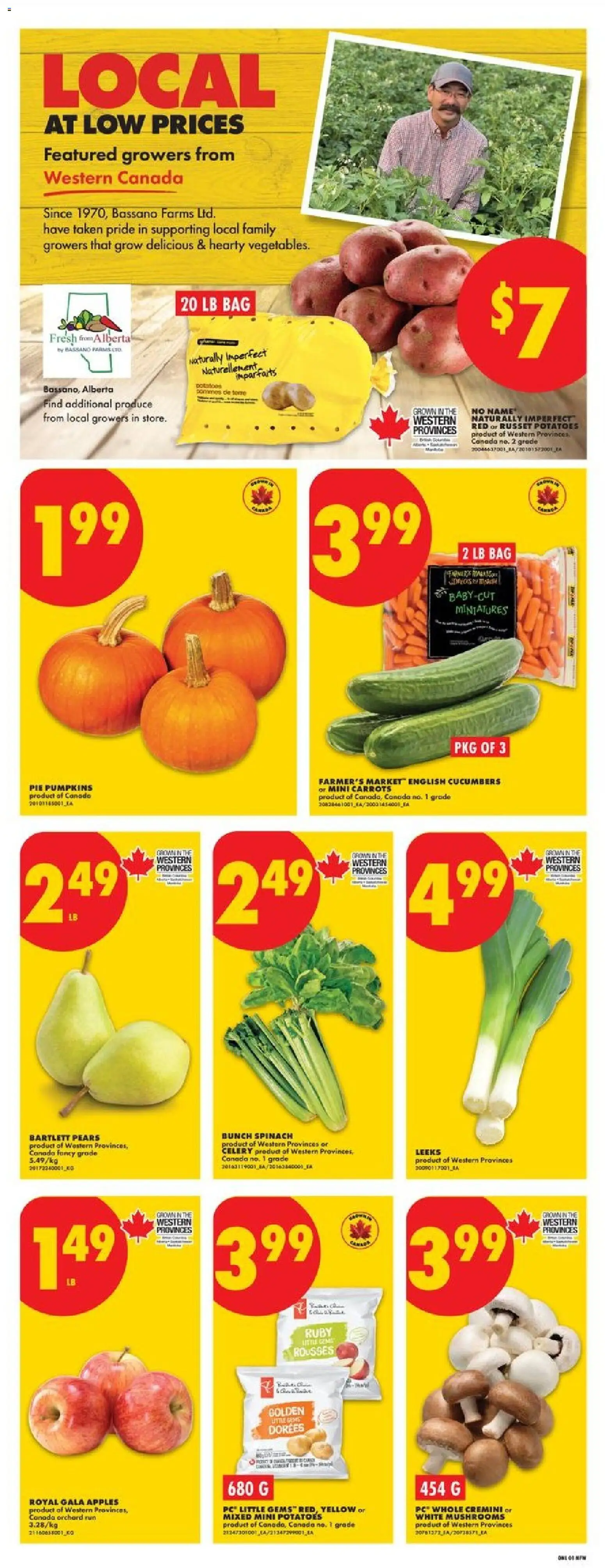 No Frills flyer valid from Oct 1, 2026 | Page: 3 | Products: Cucumbers, PC, Bag, Carrots