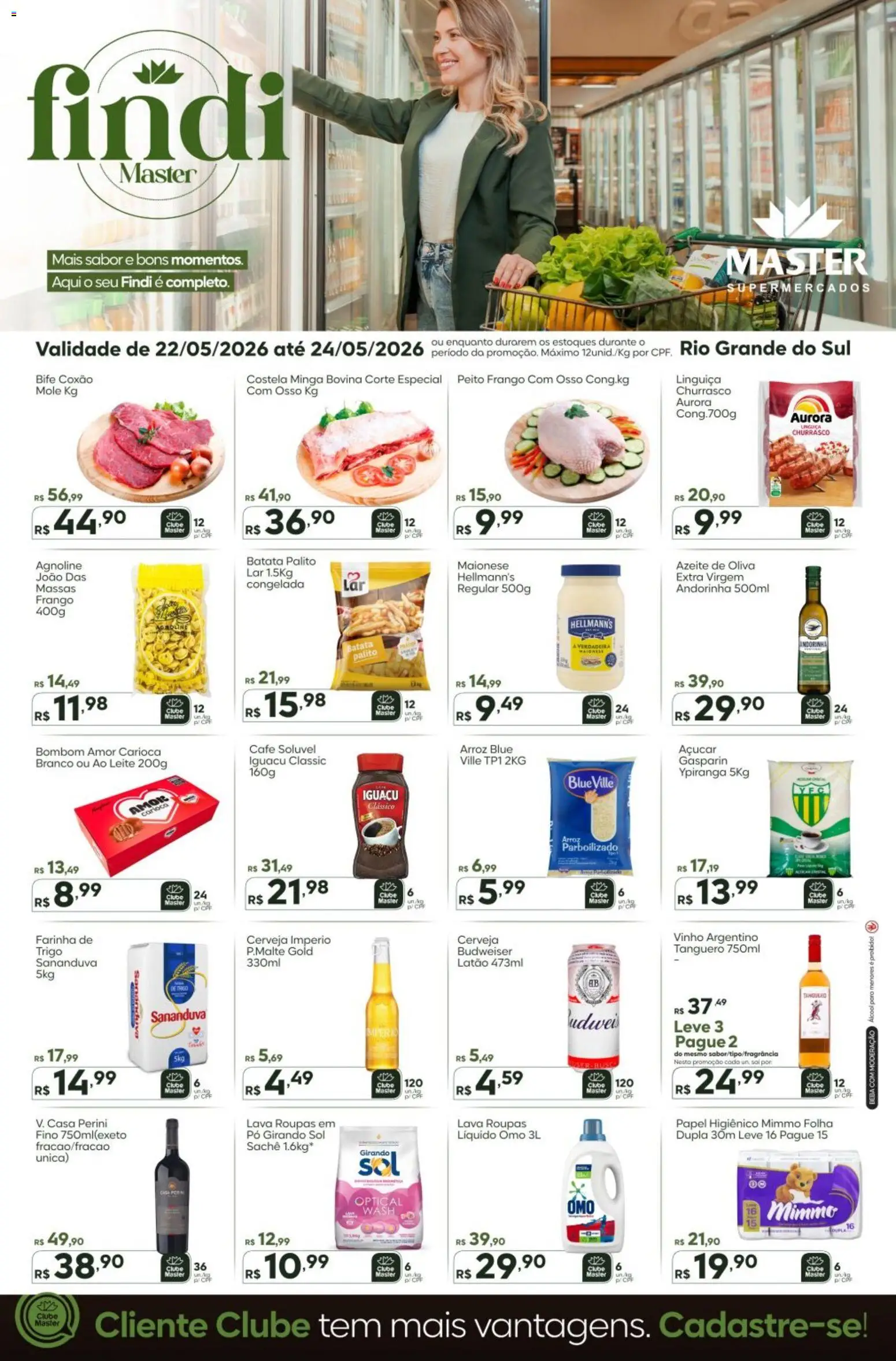 Master Folheto - válido de 22.05.2026 | Página: 1 | Produtos: Girando sol, Leite, Roupas, Frango