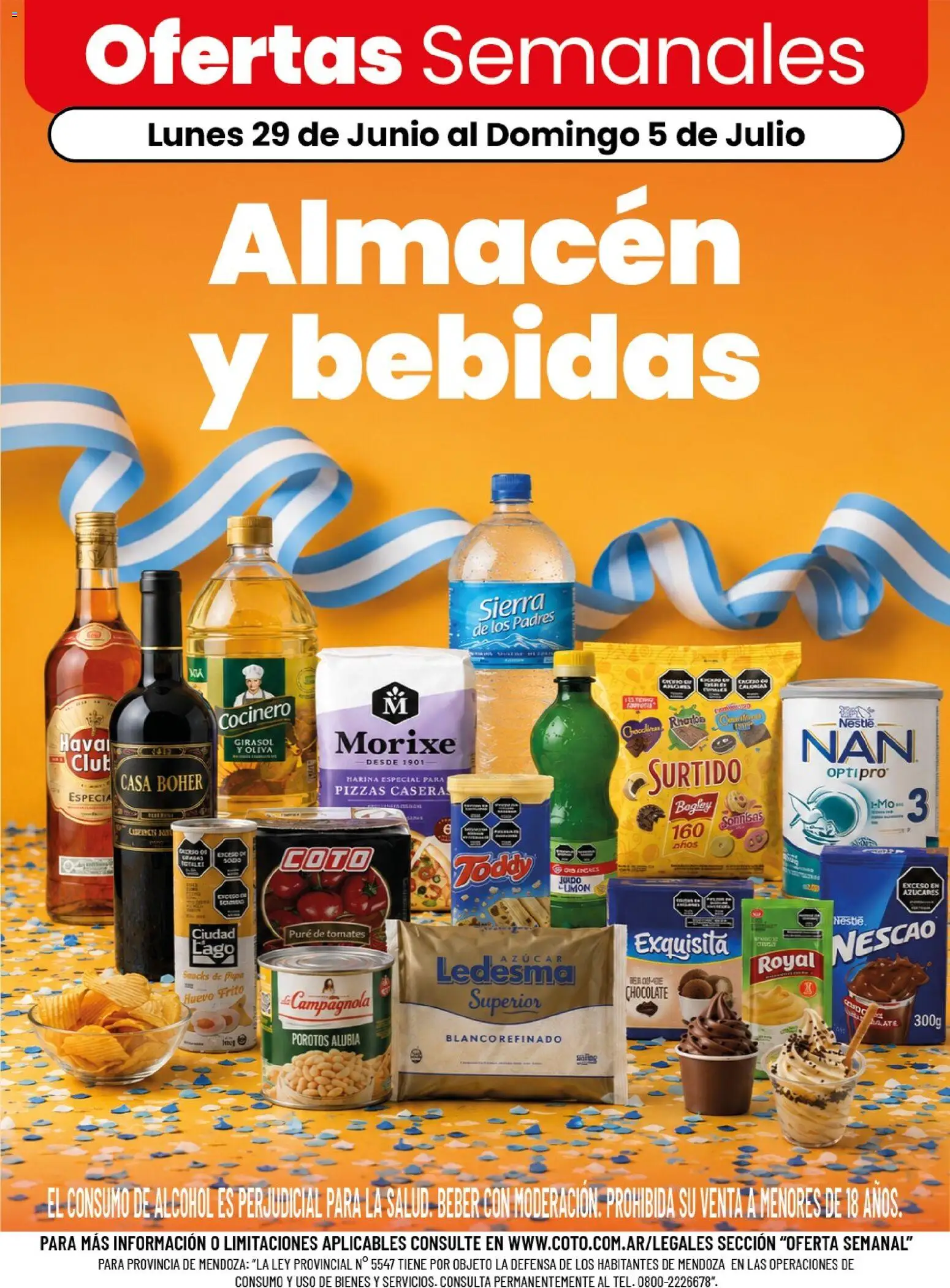 Coto - Almacén y bebidas │ válido desde el 29/06/2026 | Página: 1 | Productos: Oliva, Huevo, Chocolate, Sierra