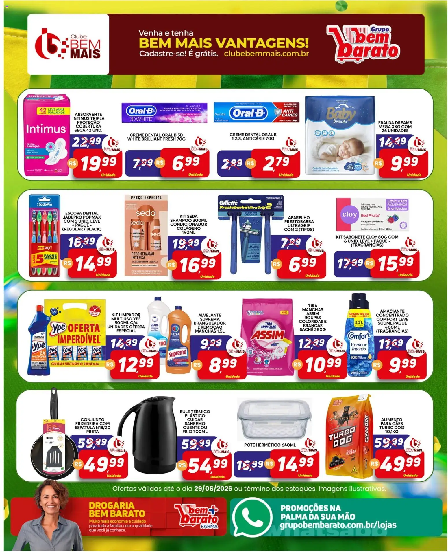 Supermercado Bem Barato Folheto - válido de 23/06/2026 | Página: 5 | Produtos: Shampoo, Perfume, Espátula, Absorvente