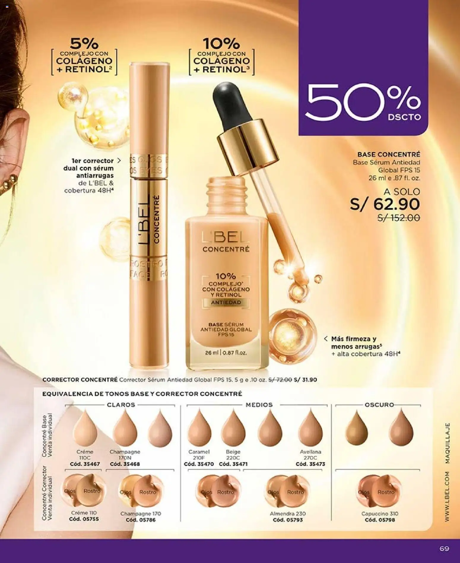 Catálogo L'Bel válido desde 22/08/2026 | Página: 69 | Productos: Maquillaje, Corrector