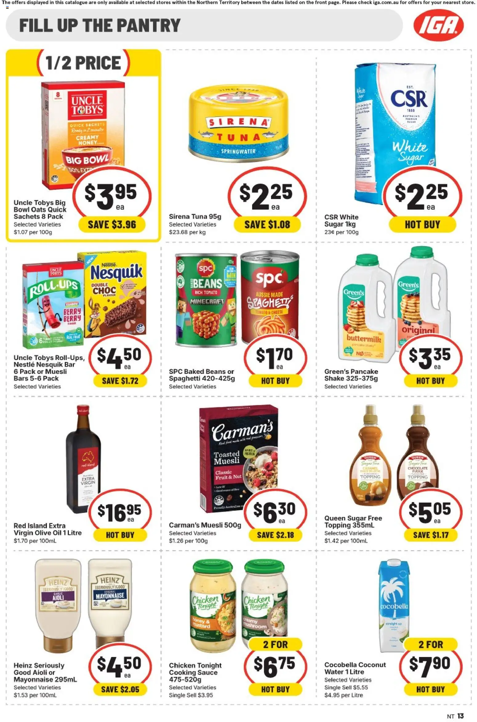 IGA catalogue - valid from 22/07/2026 | Page: 9 | Products: Chocolate, Honey, Water, Tuna