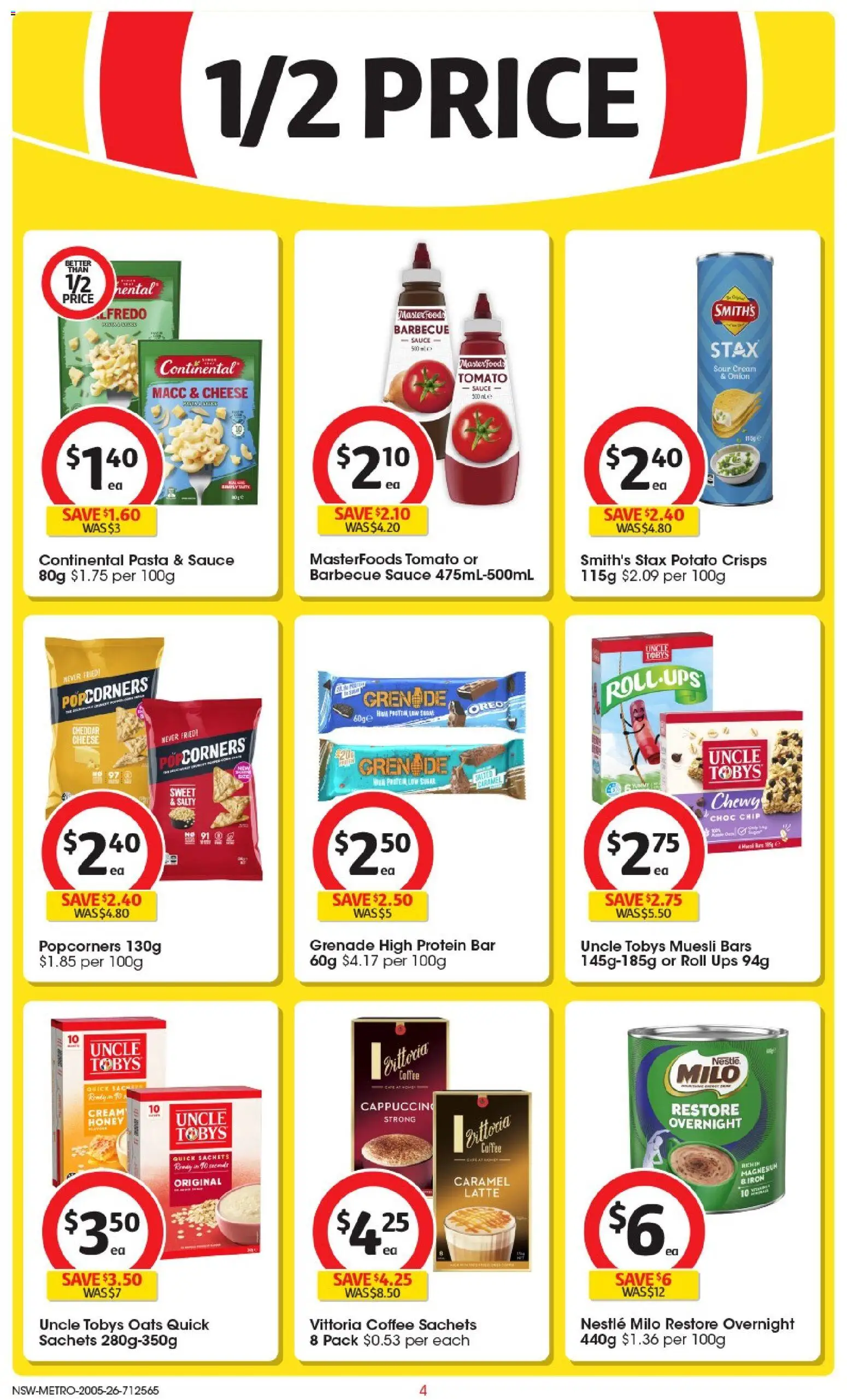 Coles catalogue - valid from 19.05.2026 | Page: 4 | Products: Cheese, Oats, Pasta, Cream