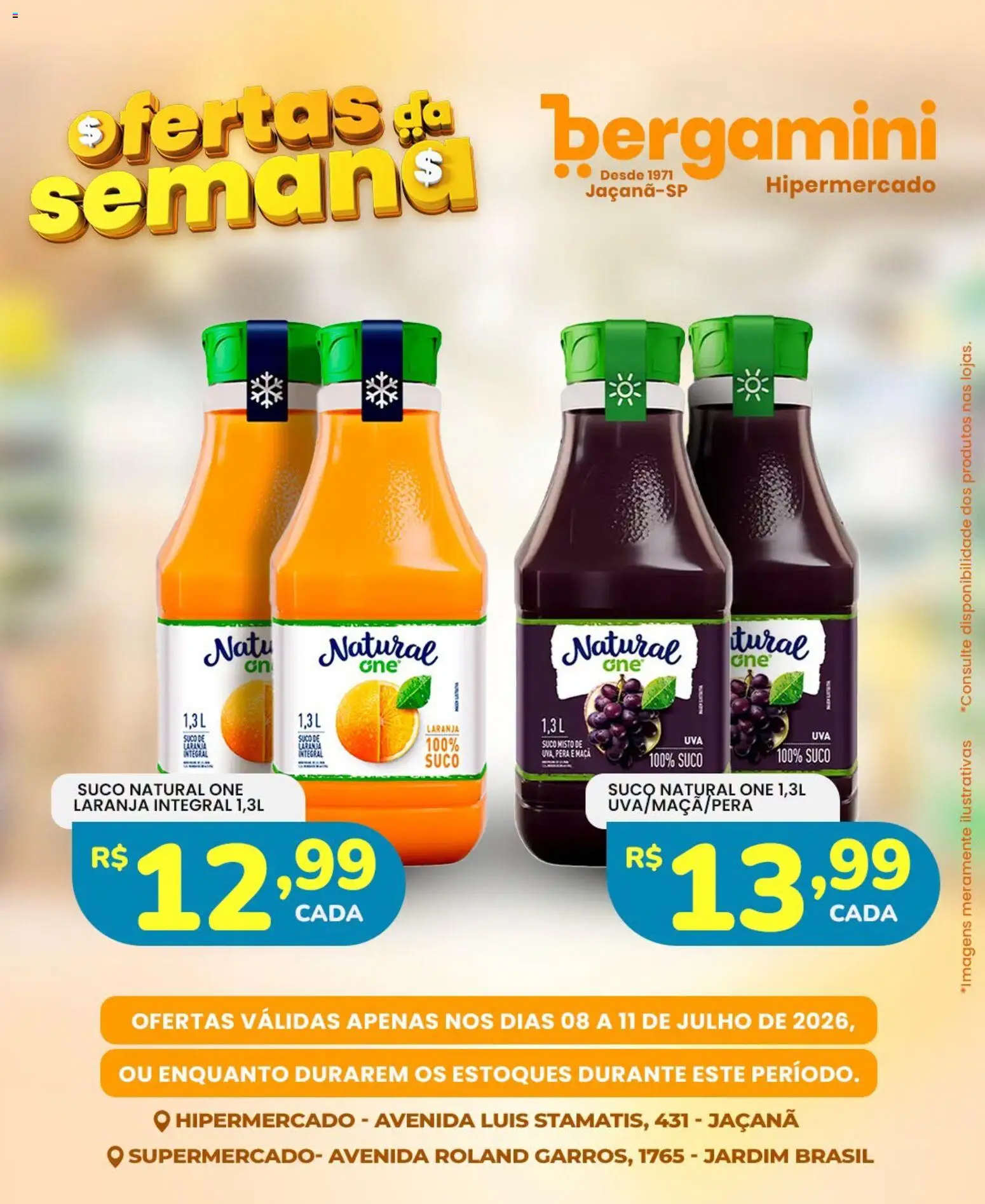 Supermercado Bergamini Folheto - válido de 08/07/2026 | Página: 15 | Produtos: Pera, Suco