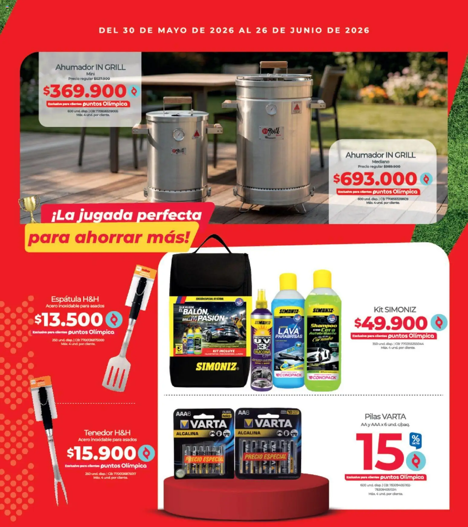 Olímpica revista - valida desde el 30.05.2026 | Página: 21 | Productos: Pilas, Espatula, Shampoo, Cera