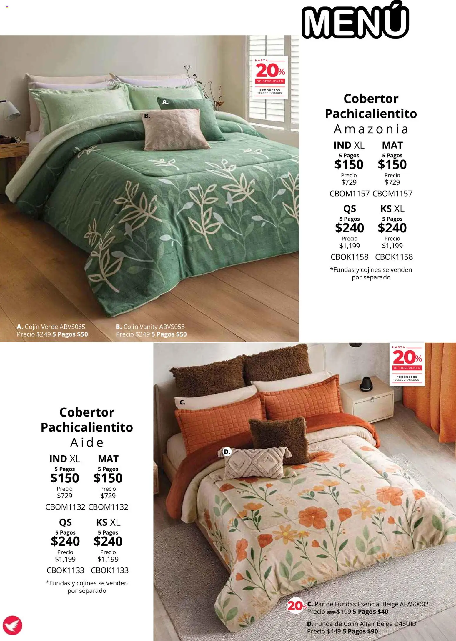 Nuevas ofertas de Colchas Concord válidas en toda la República Mexicana desde el 01/08/2026. ¡Encuentra las mejores ofertas en Colchas Concord catálogo Colección Cobertor! | Página: 14 | Productos: Cobertor, Funda