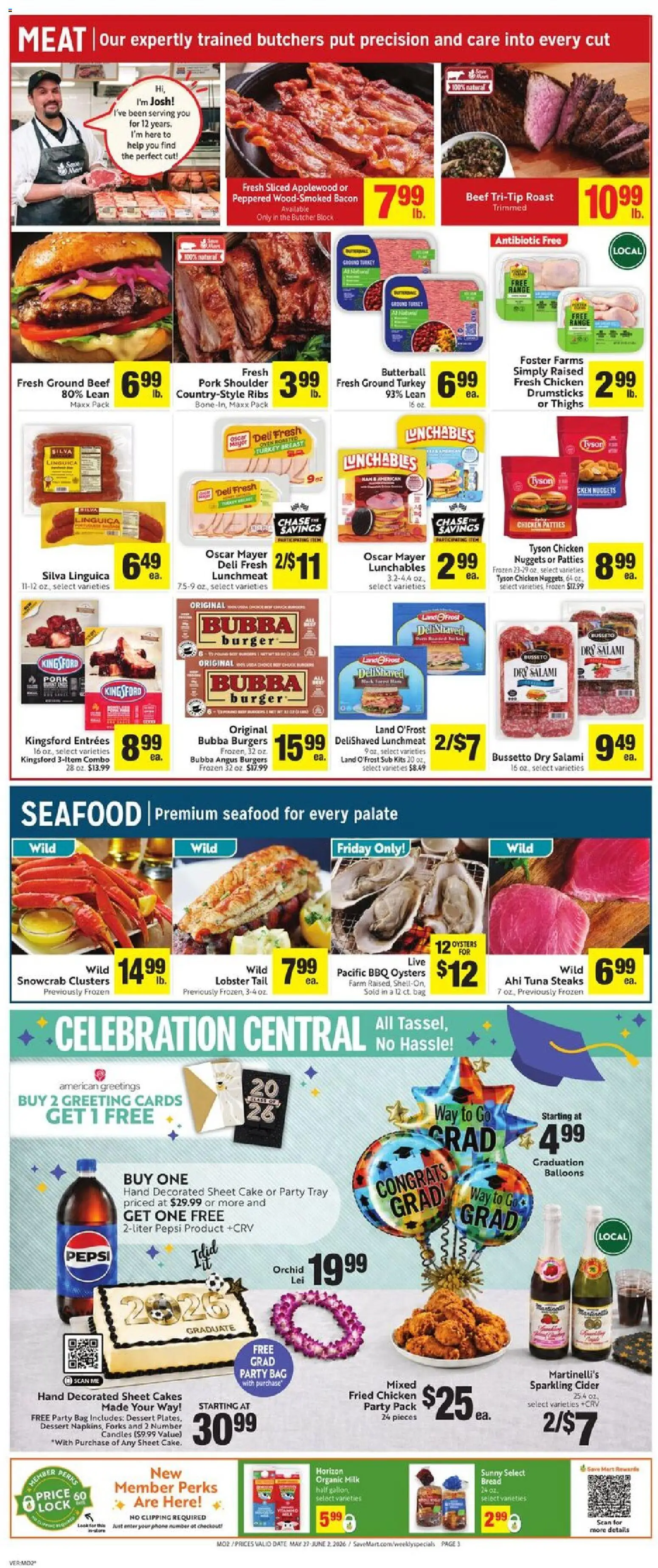Save Mart Weekly Ad - valid from 27.05.2026 | Page: 5 | Products: Milk, Date, Sheet, Oven