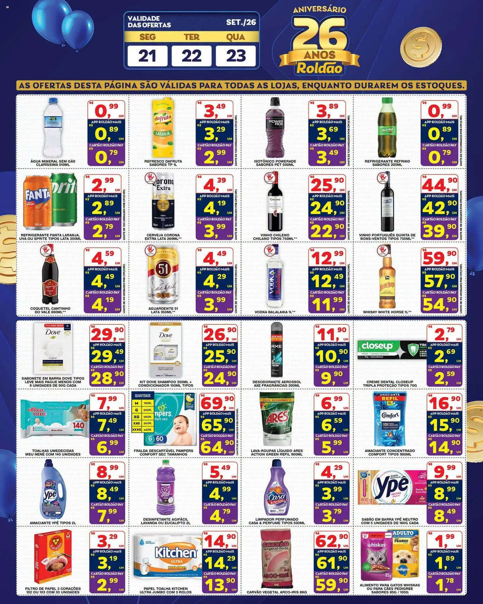 Roldão Folheto - válido de 21/09/2026 | Página: 4 | Produtos: Filtro de papel, Água, Cerveja Corona Extra, Isotônico