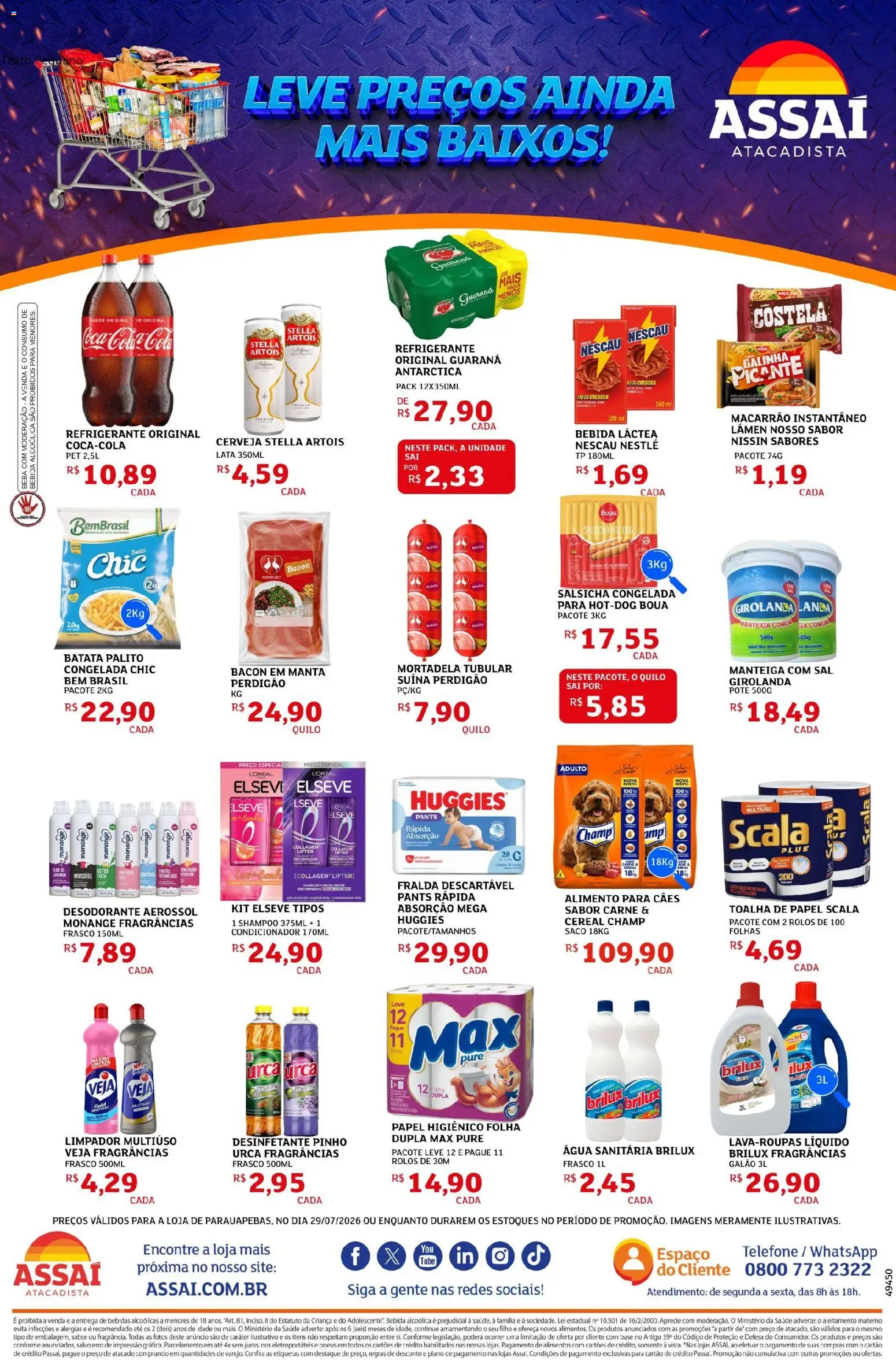 Assaí Atacadista Folheto - válido de 29/07/2026 | Página: 2 | Produtos: Condicionador, Guaraná, Desodorante, Sal