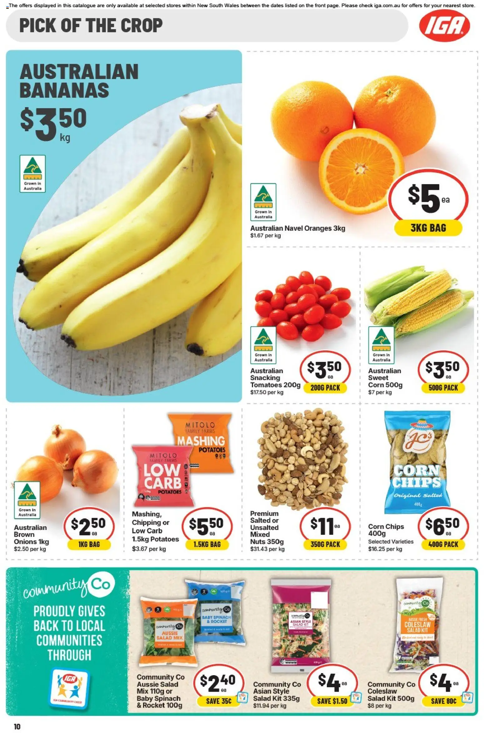 IGA catalogue - valid from 28/07/2026 | Page: 19 | Products: Tomatoes, Bananas, Rocket, Potatoes