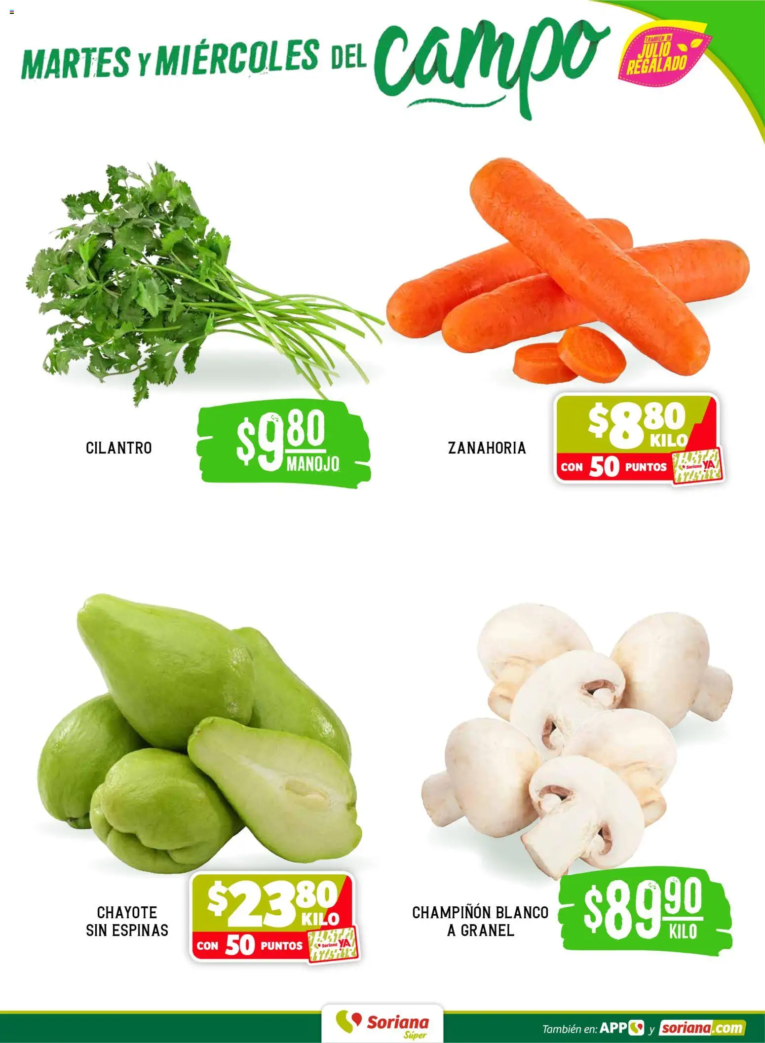 Nuevas ofertas de Soriana válidas en toda la República Mexicana desde el 26.05.2026. ¡Encuentra las mejores ofertas en Soriana Martes y Miércoles del Campo Súper: Ags, Nay, Jal, Qro, Col, Mich, Gto, Hgo, Tlax, Mor, Pue, Gro, Oax, Edo. de Mex, Vall! | Página: 3 | Productos: Zanahoria