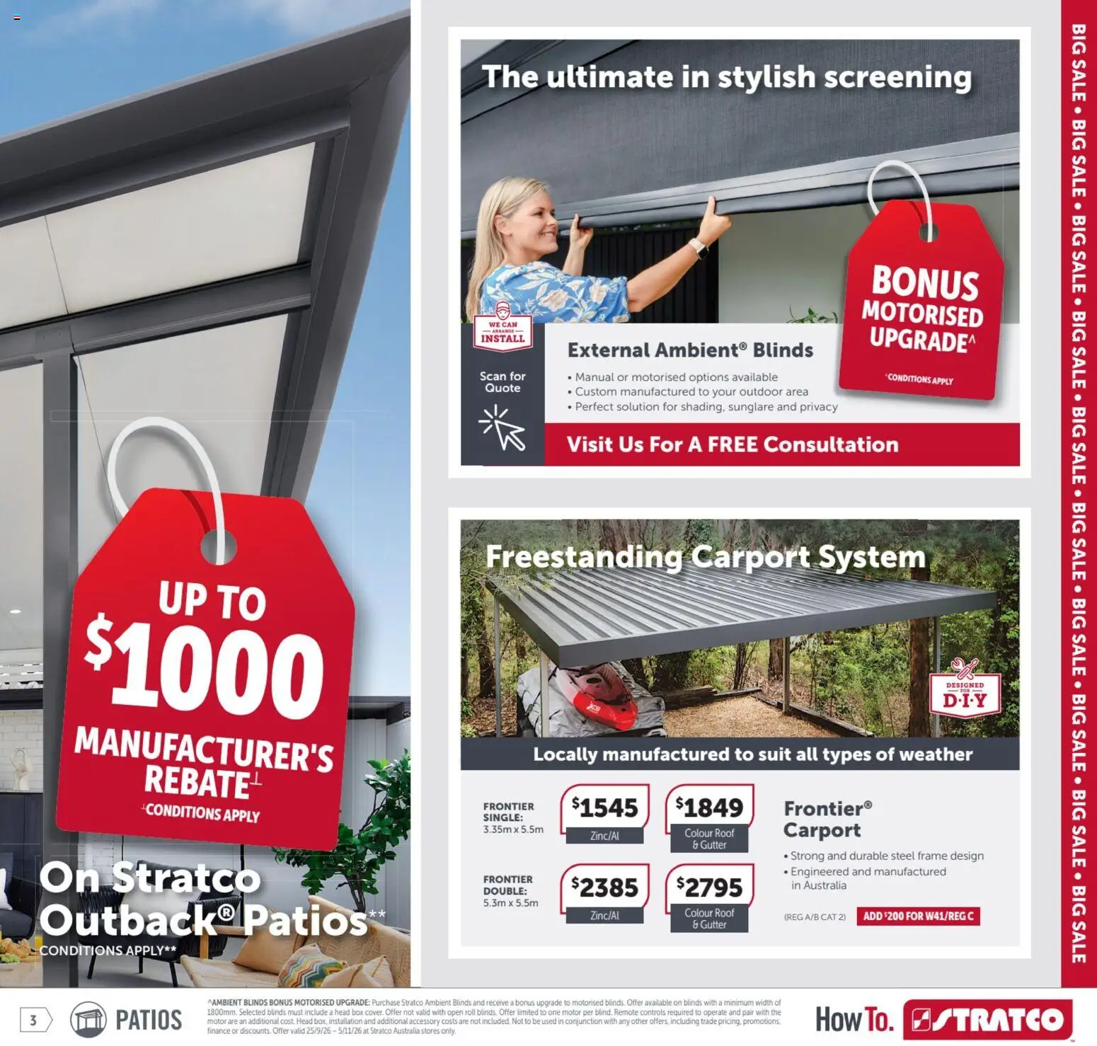 Stratco catalogue - valid from 25/09/2026 | Page: 3 | Products: Blinds, Carport, Box, Suit