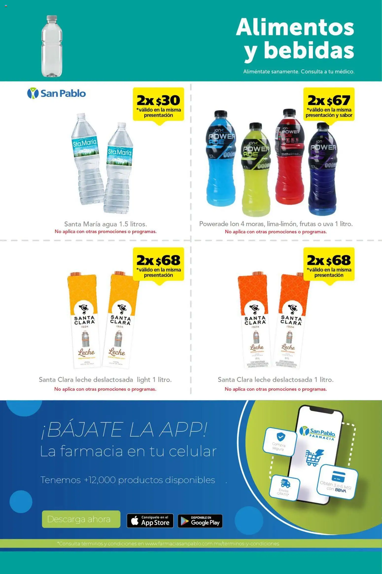 Nuevas ofertas de Farmacia San Pablo válidas en toda la República Mexicana desde el 30/08/2026. ¡Encuentra las mejores ofertas en Farmacia San Pablo catálogo! | Página: 14 | Productos: Agua, Uva, Bebidas, Alimentos