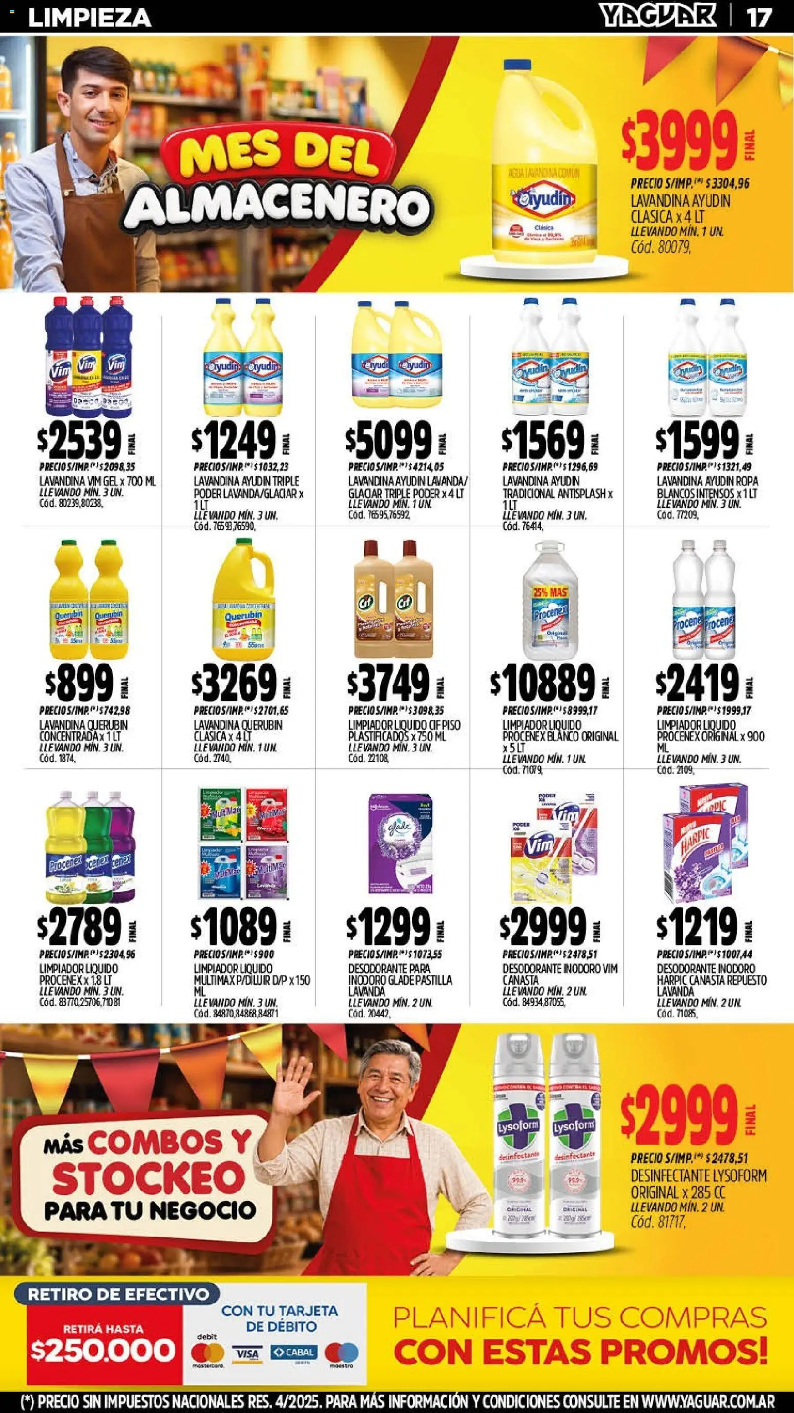 Yaguar - Oferta Semanal Trelew │ válido desde el 14/09/2026 | Página: 17 | Productos: Lavandina, Desodorante, Ropa, Limpiador