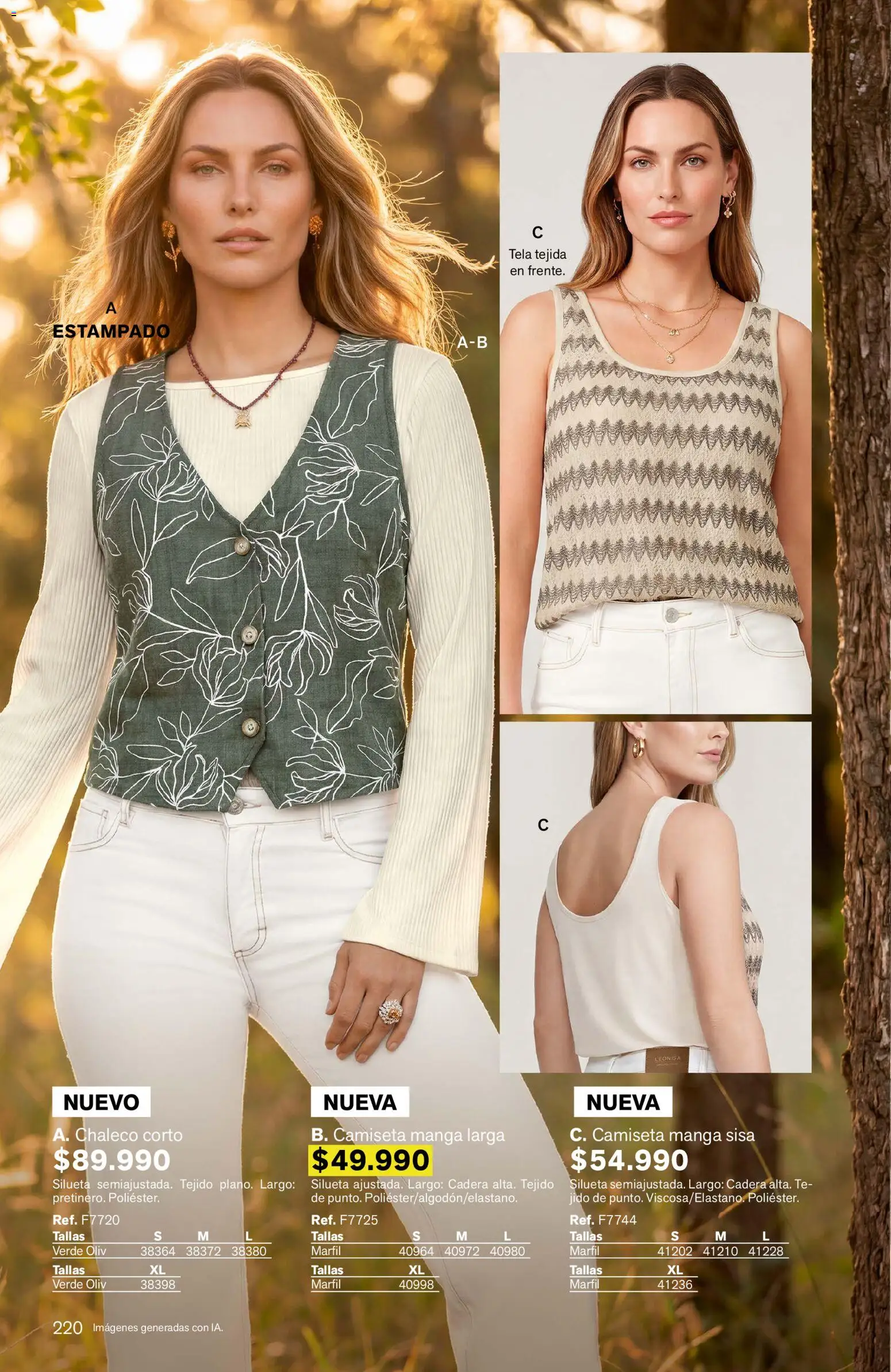Leonisa revista - valida desde el 11/09/2026 | Página: 220 | Productos: Té, Camiseta, Camiseta manga sisa, Chaleco