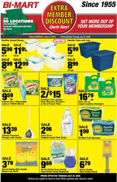 Preview of Bi-Mart weekly ads valid from 07/06/2026 | Page: 3 | Products: Soap, Stain remover, Detergent, Gloves