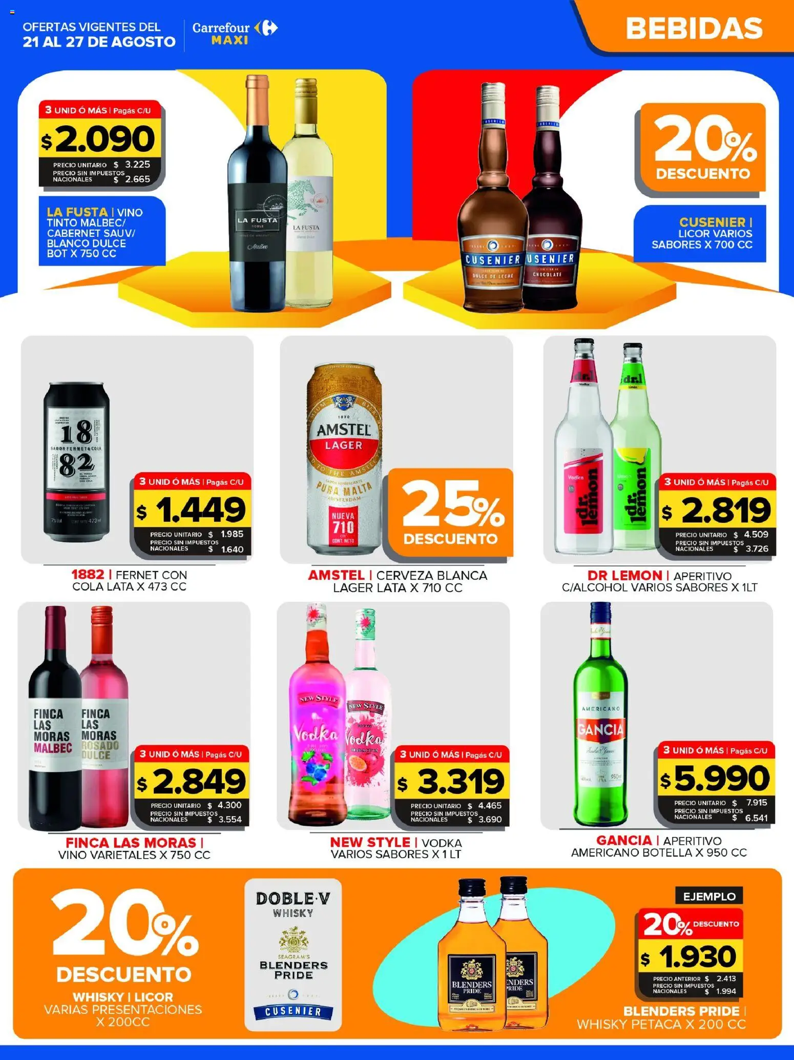 Carrefour Maxi catálogo │ válido desde el 21/08/2026 | Página: 3 | Productos: Vodka, Whisky, Botella, Cerveza
