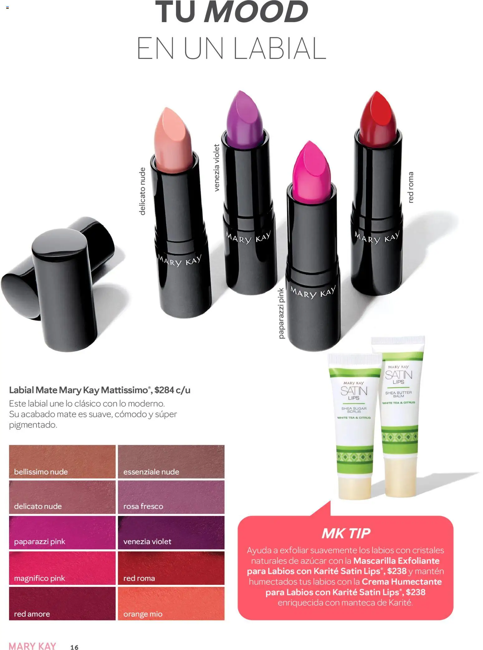 Nuevas ofertas de Mary Kay válidas en toda la República Mexicana desde el 01.04.2026. ¡Encuentra las mejores ofertas en Catálogo Mary Kay Abril 2026! | Página: 16 | Productos: Azúcar, Crema, Mate, Mascarilla