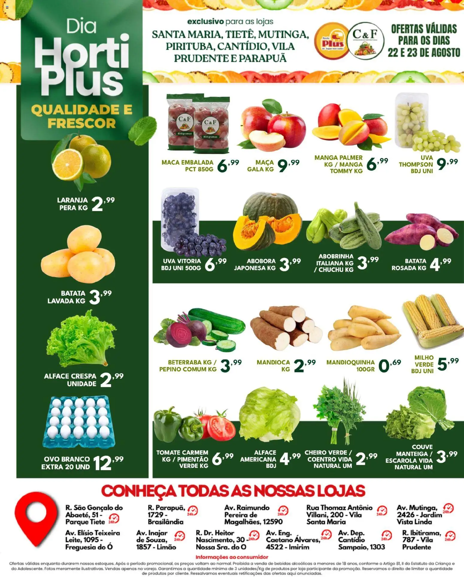 Rede Plus Supermercados Folheto - válido de 21/08/2026 | Página: 4 | Produtos: Tomate, Pimentão, Manteiga, Alface
