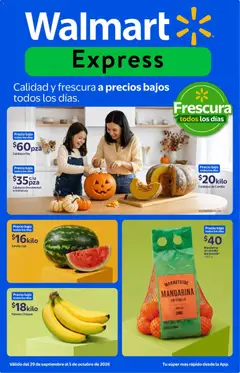 Vista previa de Walmart Express folleto Frescura todos los días, nuevo folleto de la tienda, válido en México a partir del 29/09/2026