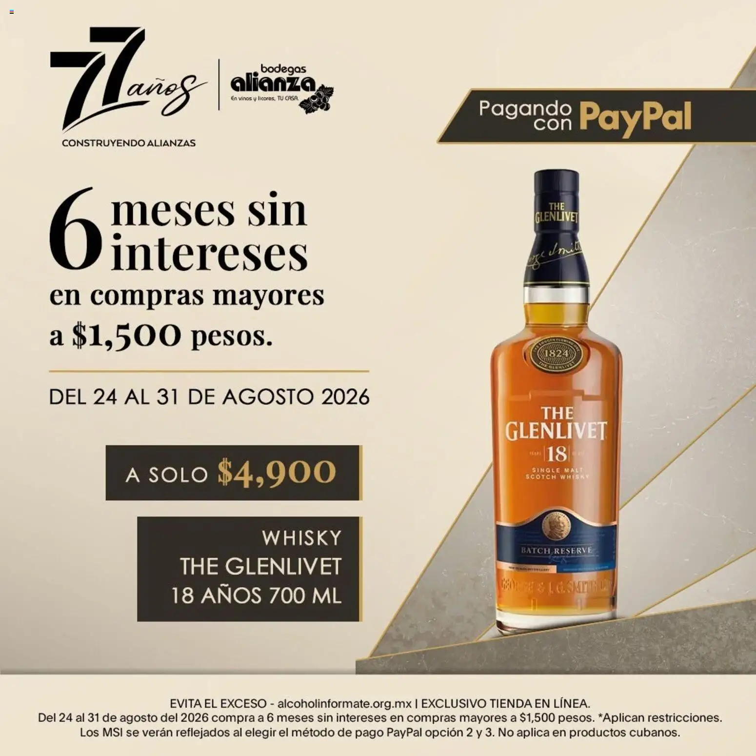 Nuevas ofertas de Bodegas Alianza válidas en toda la República Mexicana desde el 24/08/2026. ¡Encuentra las mejores ofertas en Bodegas Alianza catálogo Promoción exclusiva de la tienda en línea! | Página: 3 | Productos: Whisky
