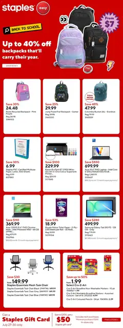 Preview of Staples weekly flyer / circulaire from shop Staples valid from Jul 24, 2026