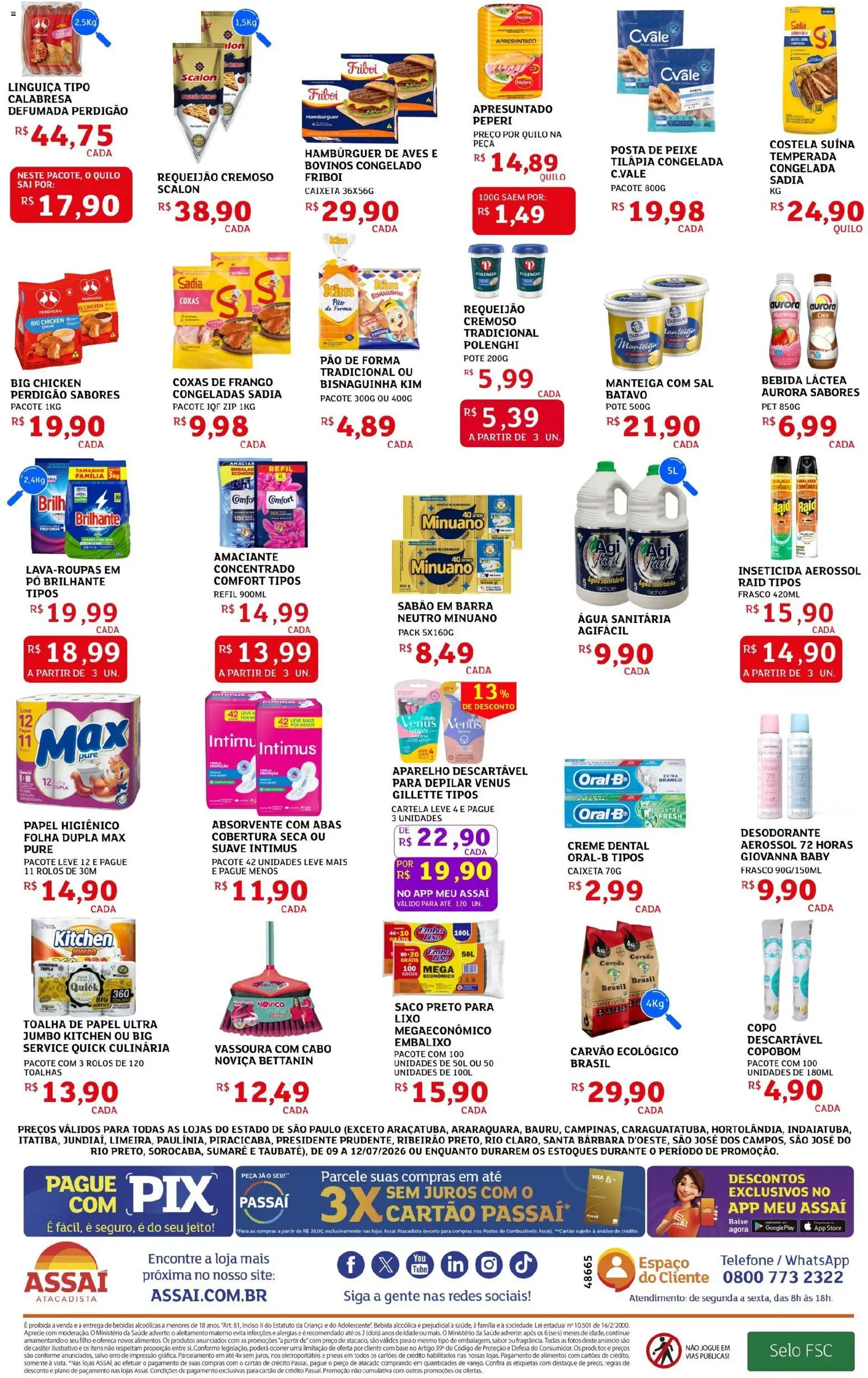 Assaí Atacadista Folheto - válido de 09/07/2026 | Página: 2 | Produtos: Base, Pão de forma, Bebida, Amaciante