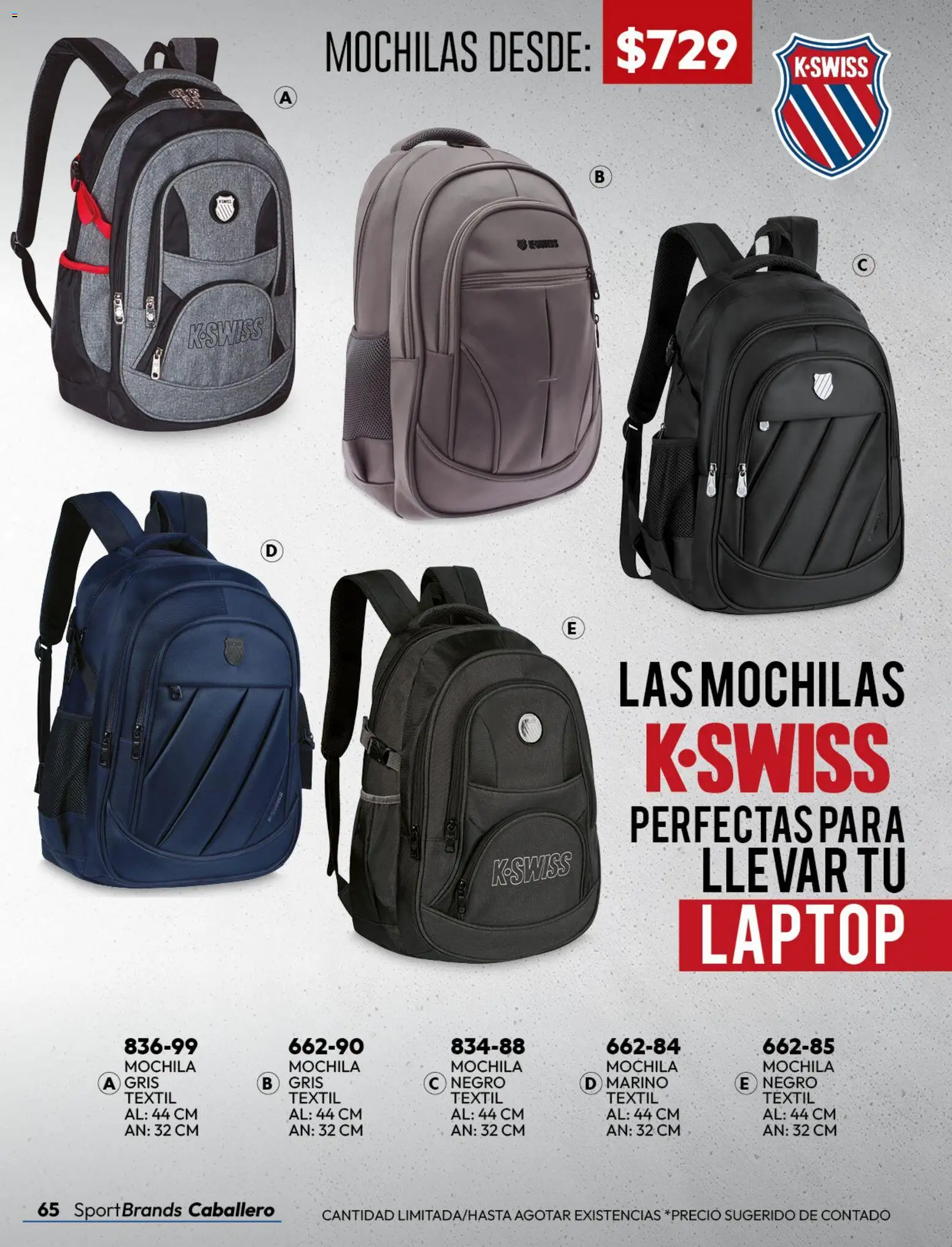 Nuevas ofertas de Cklass válidas en toda la República Mexicana desde el 08/07/2026. ¡Encuentra las mejores ofertas en Cklass catálogo Sportbrands dama! | Página: 213 | Productos: Mochila