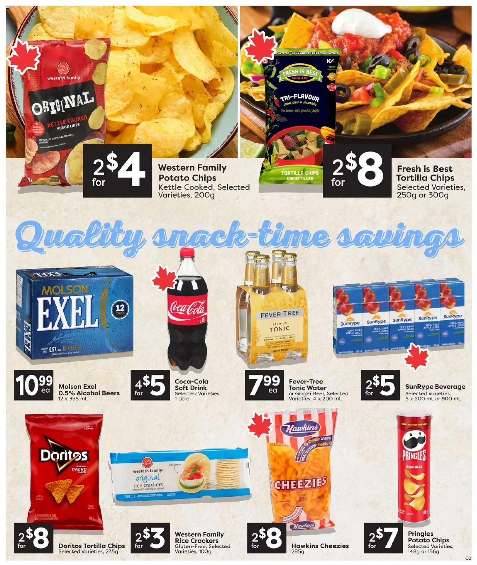 Quality Foods flyer valid from Aug 27, 2026 | Page: 9 | Products: Alcohol, Tortilla chips, Cheese, Juice