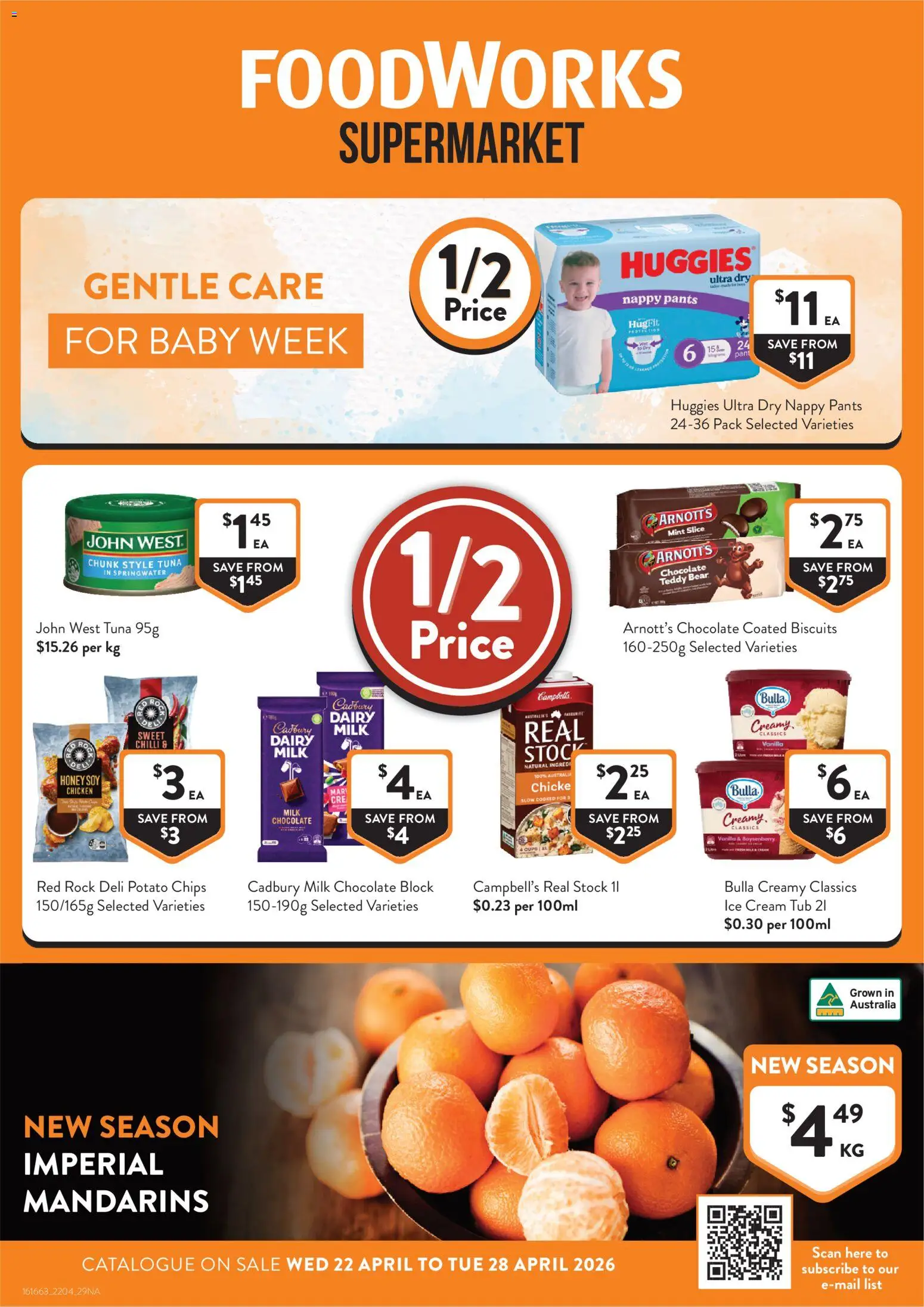 Foodworks catalogue - valid from 22.04.2026 | Page: 1 | Products: Chips, Ice cream, Tuna, Chilli
