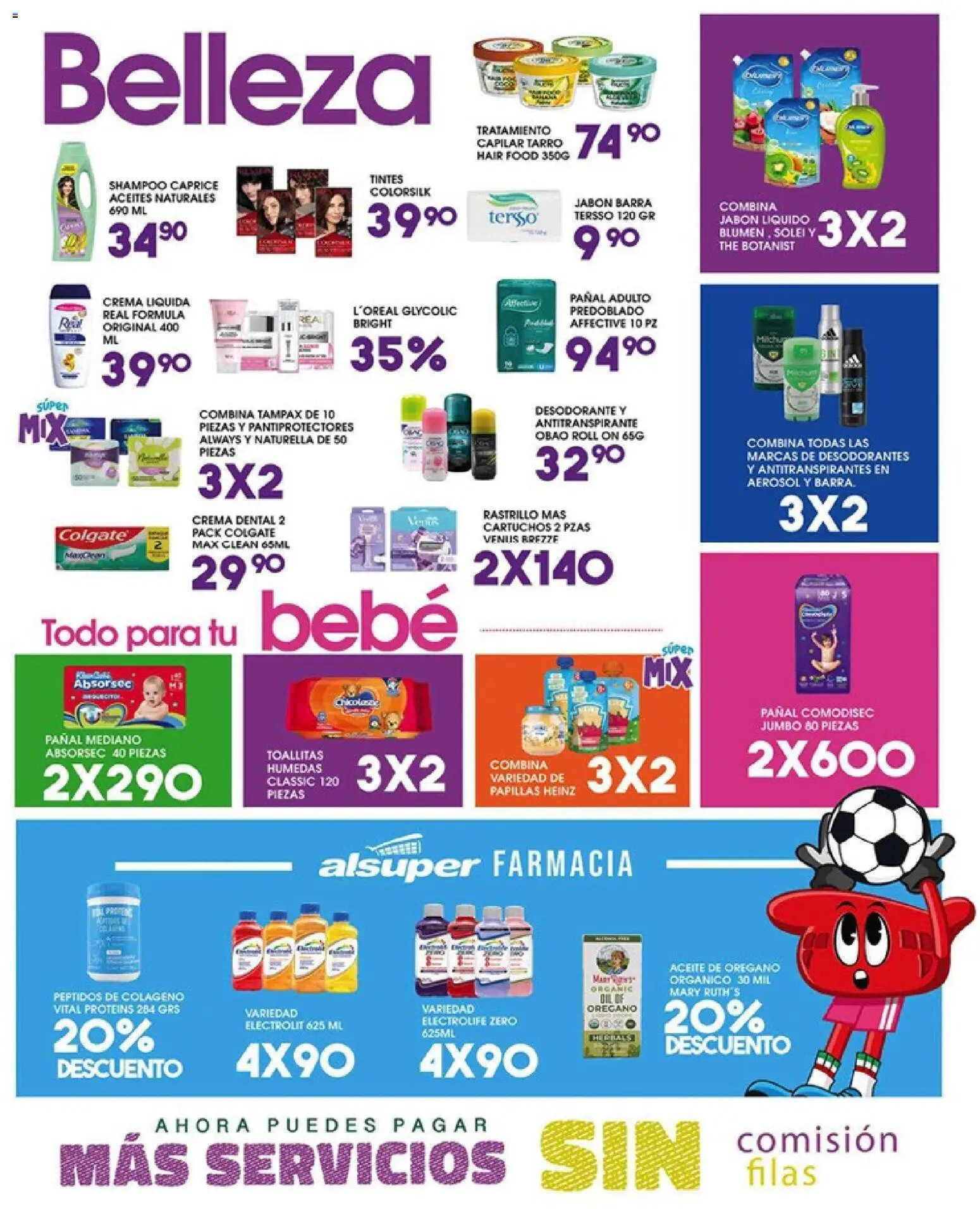 Nuevas ofertas de Alsuper válidas en toda la República Mexicana desde el 29.05.2026. ¡Encuentra las mejores ofertas en Alsuper folleto Calera! | Página: 4 | Productos: Desodorante, Crema, Aceite, Jabón