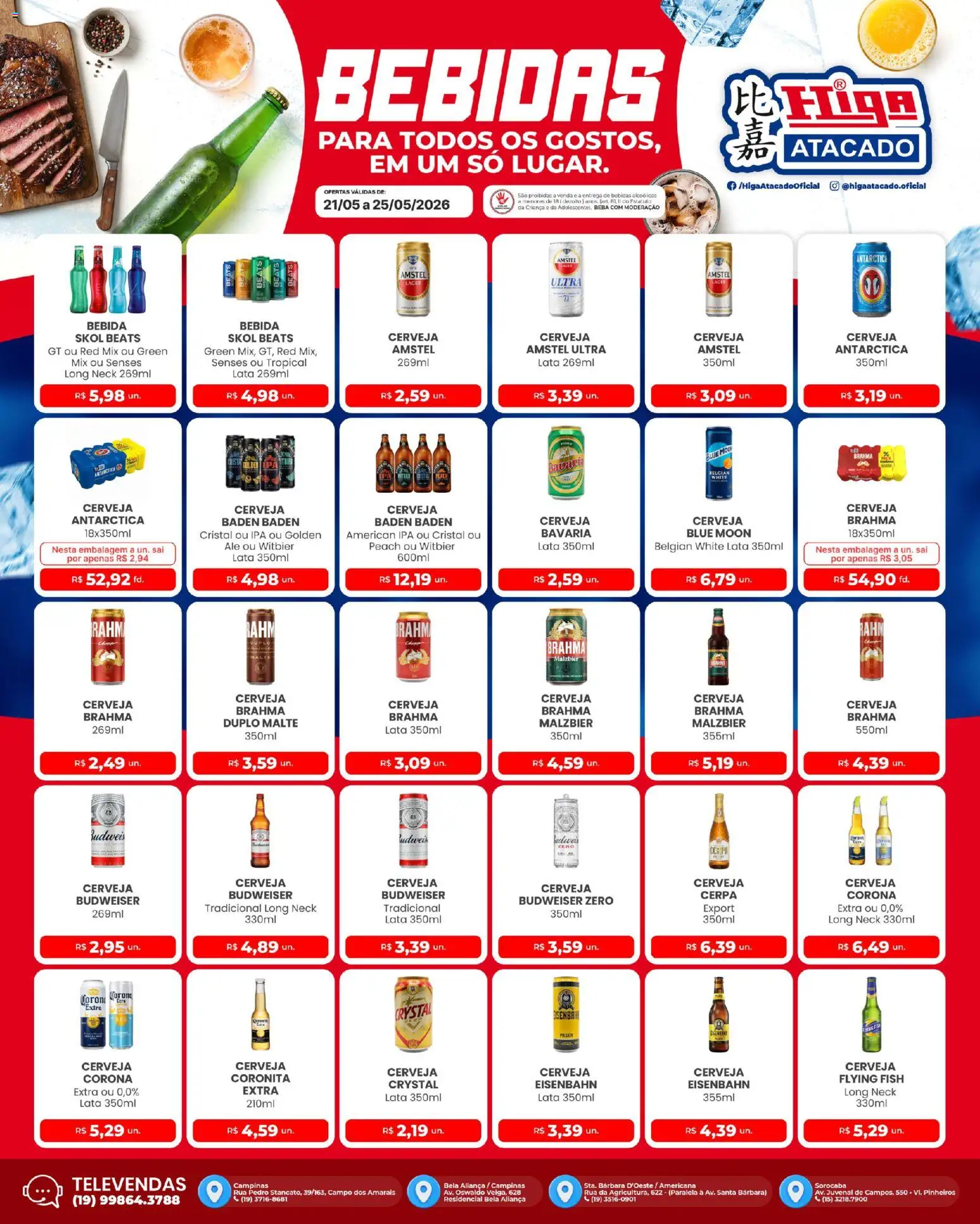 Higa Atacado Folheto - válido de 21.05.2026 | Página: 1 | Produtos: Aliança, Eisenbahn, Cerveja, Bebida