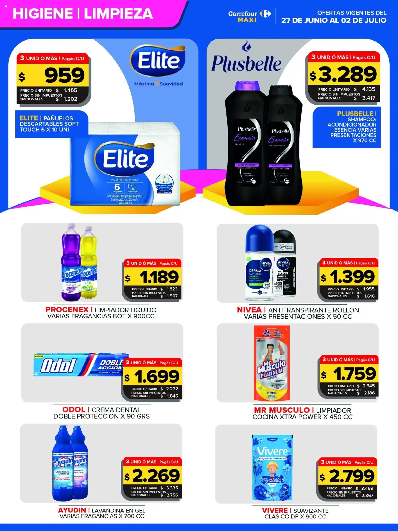 Carrefour Maxi catálogo │ válido desde el 27/06/2026 | Página: 4 | Productos: Lavandina, Fragancia, Suavizante, Limpiador