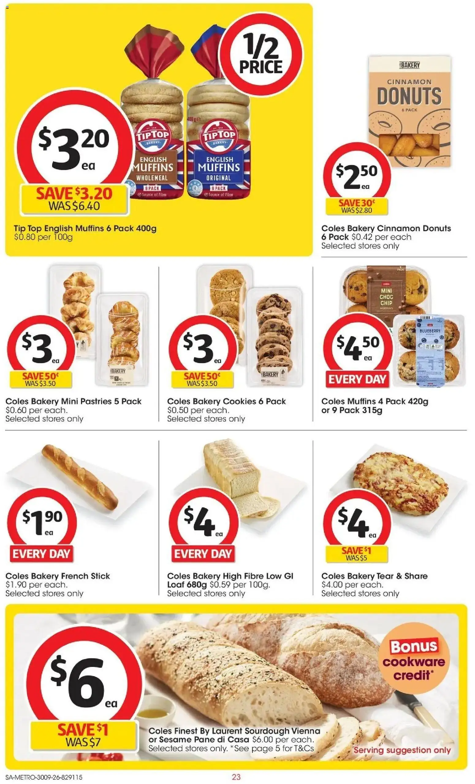 Coles catalogue - valid from 30/09/2026 | Page: 23 | Products: Sesame, Muffins, Cookies, Bakery