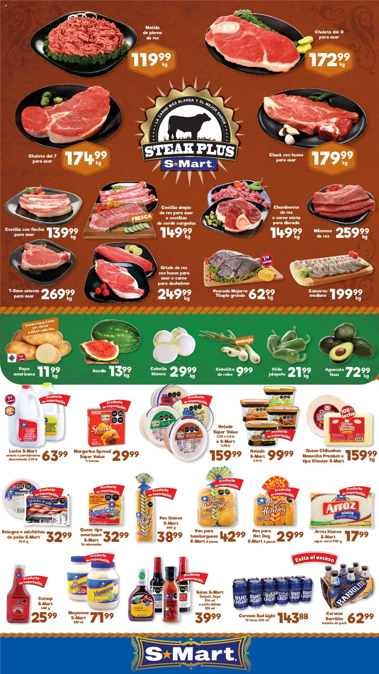 Nuevas ofertas de S-Mart válidas en toda la República Mexicana desde el 24/07/2026. ¡Encuentra las mejores ofertas en S-Mart folleto Juárez! | Página: 1 | Productos: Cebolla, Cerdo, Arroz, Catsup
