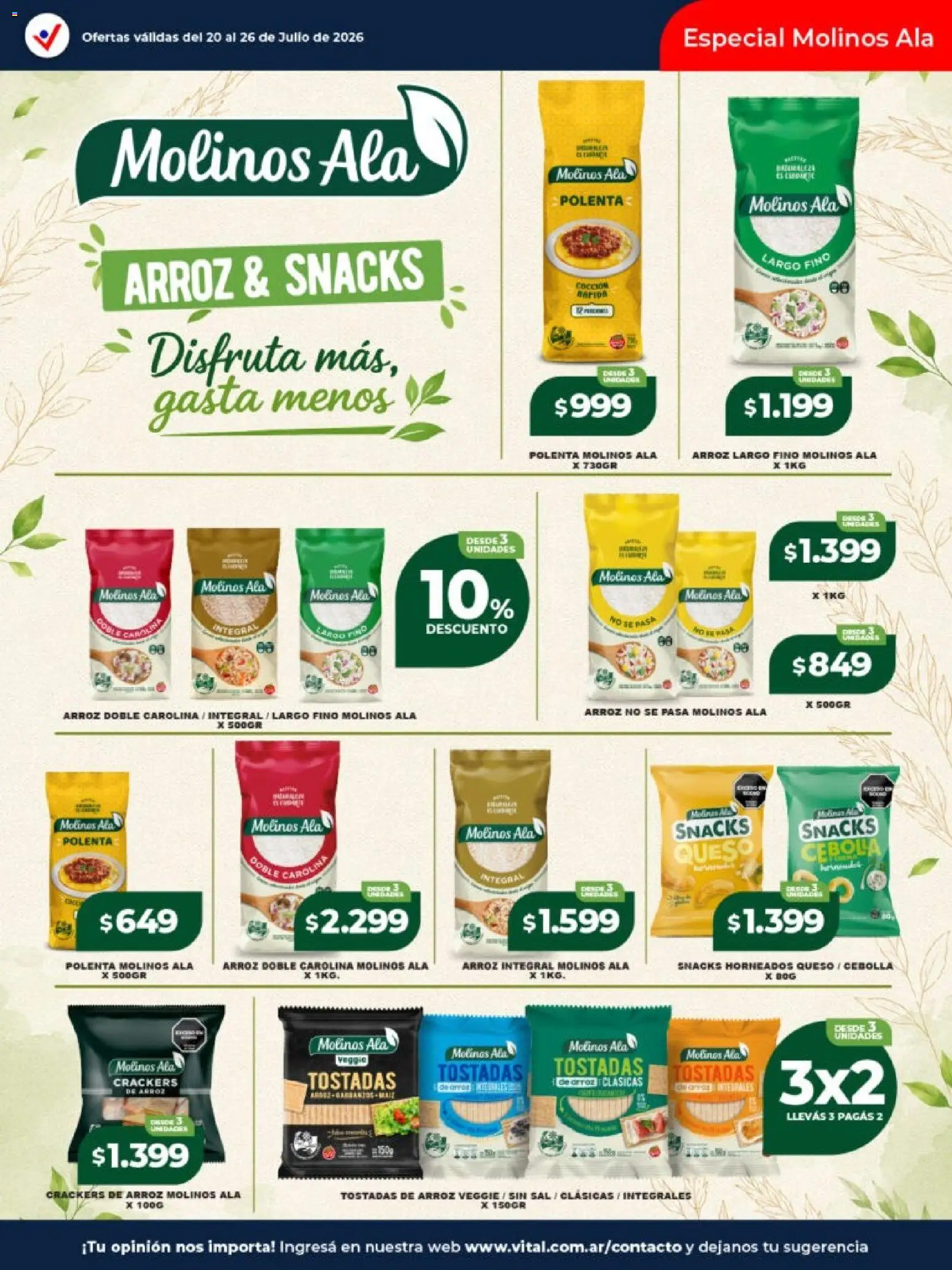 Vital - Ofertas │ válido desde el 20/07/2026 | Página: 16 | Productos: Cebolla, Sal, Polenta, Queso