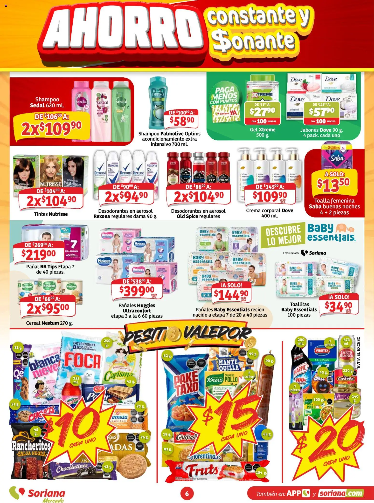 Nuevas ofertas de Soriana válidas en toda la República Mexicana desde el 06/08/2026. ¡Encuentra las mejores ofertas en Soriana Ahorro constante y sonante Mercado Nacional! | Página: 6
