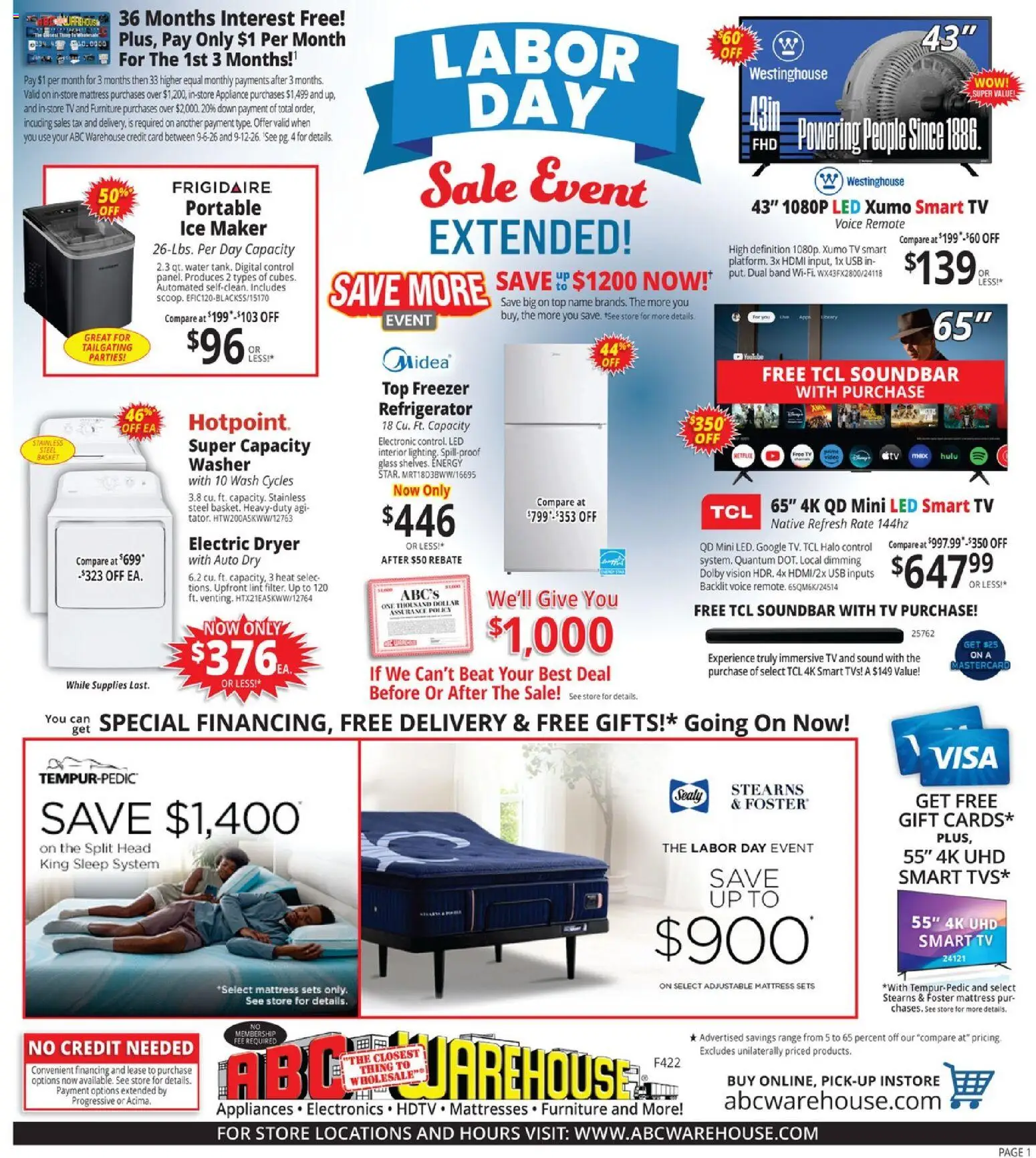 ABC Warehouse Weekly Ad - valid from 09/06/2026 | Page: 1