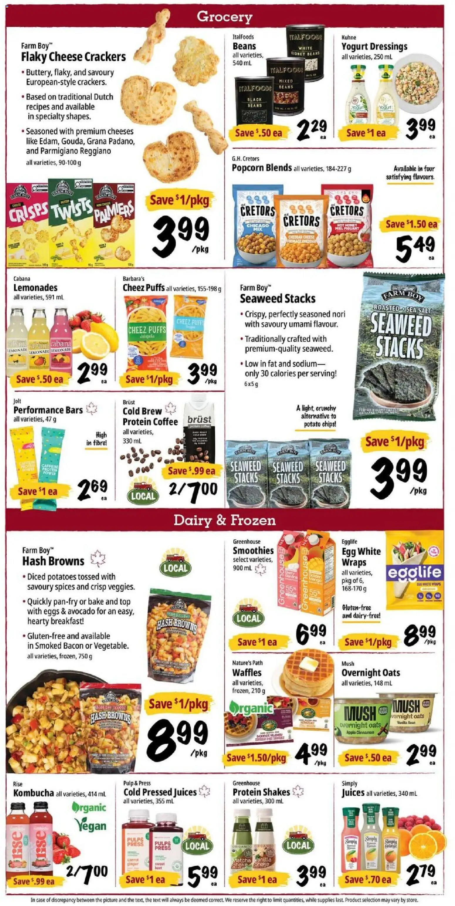 Farm Boy flyer valid from Jul 16, 2026 | Page: 4 | Products: Potatoes, Yogurt, Eggs, Coffee