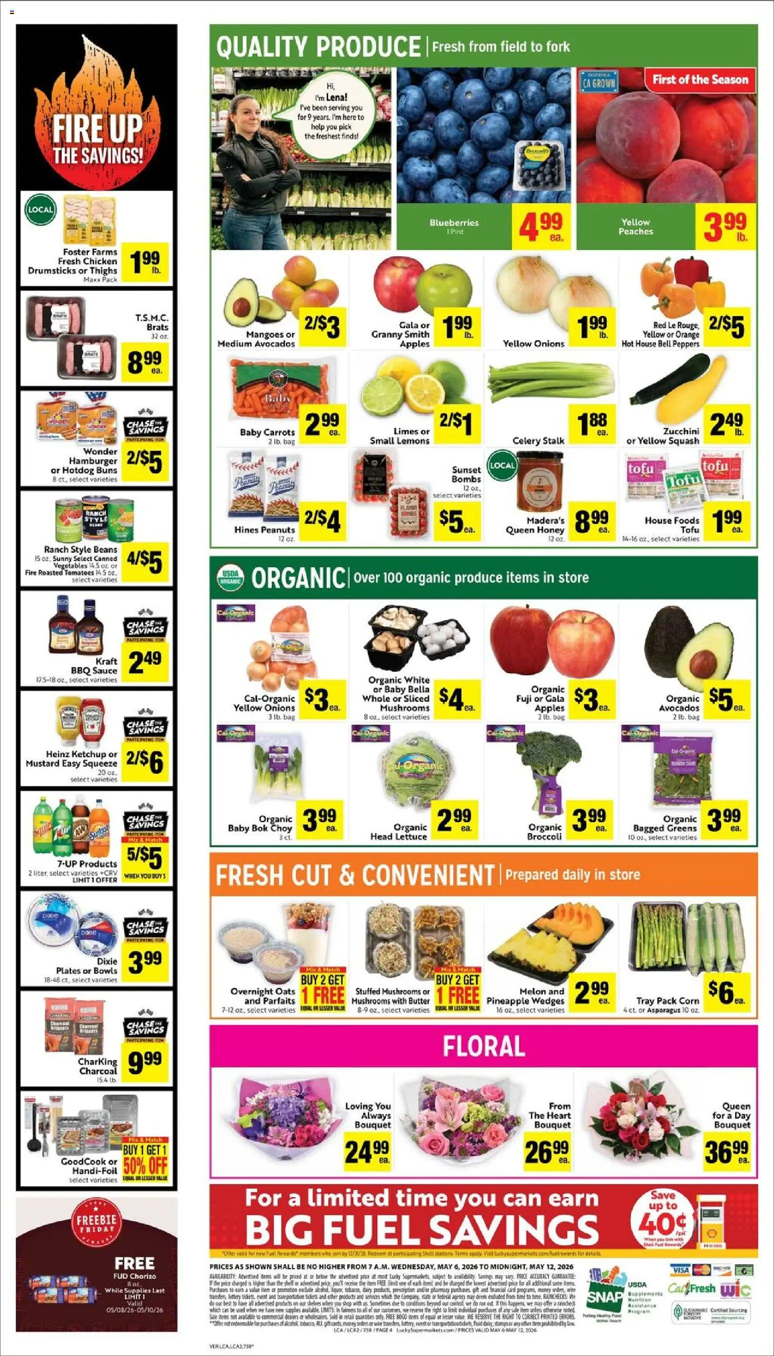 Lucky Supermarkets Weekly - AK - valid from 06.05.2026 | Page: 7 | Products: Lettuce, Squash, Mushrooms, Blueberries