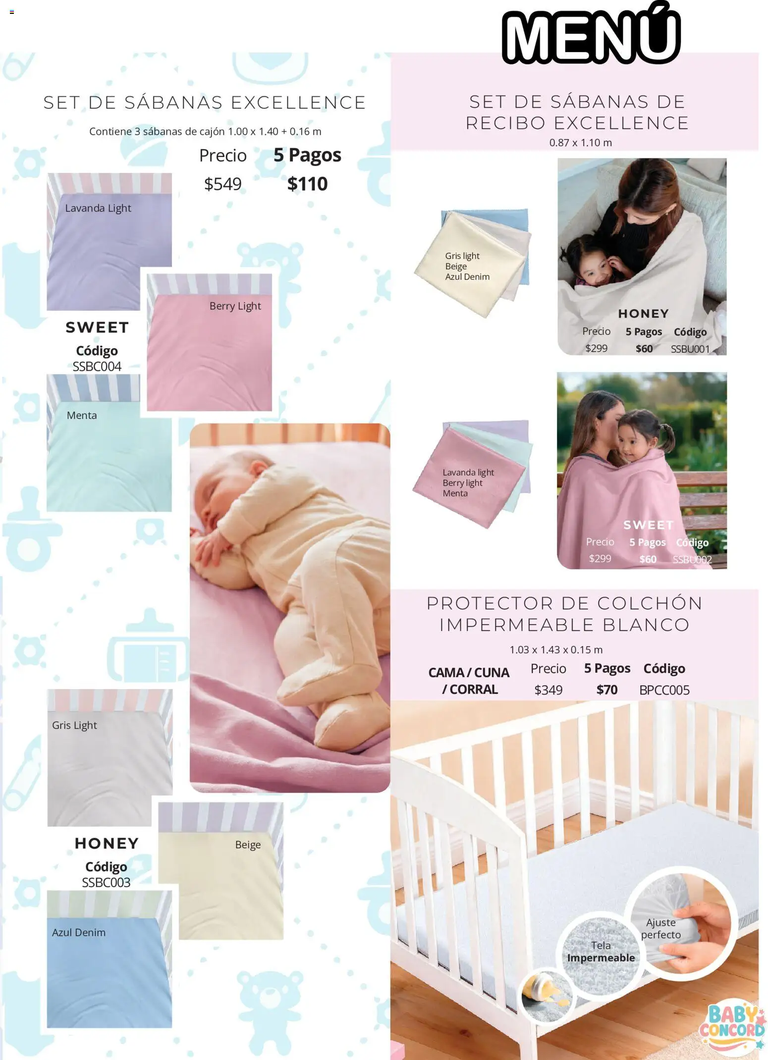 Nuevas ofertas de Colchas Concord válidas en toda la República Mexicana desde el 01/08/2026. ¡Encuentra las mejores ofertas en Colchas Concord catálogo Colección Bebé! | Página: 20 | Productos: Cama, Colchón, Cuna, Sabanas