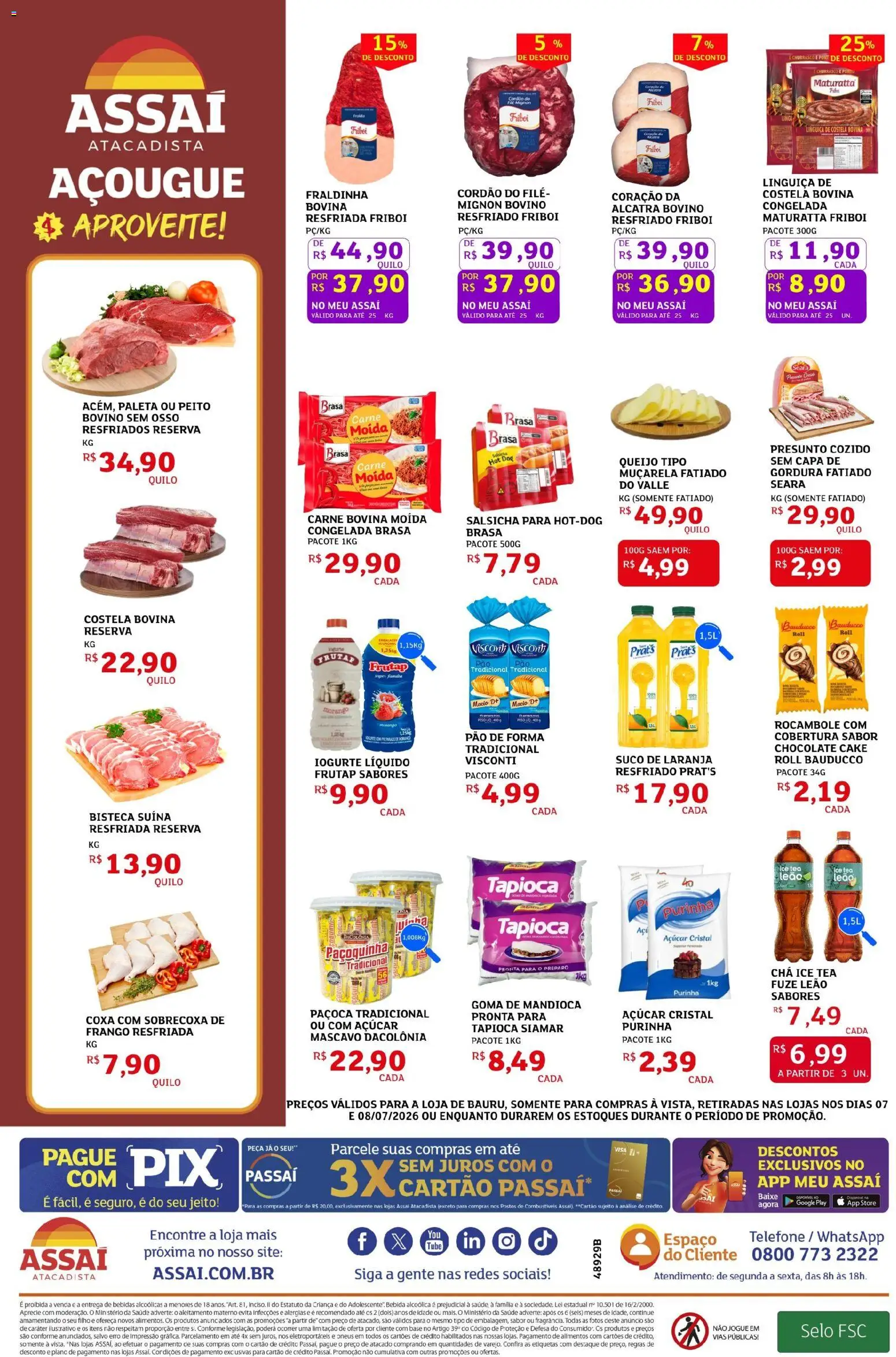 Assaí Atacadista Folheto - válido de 07/07/2026 | Página: 2 | Produtos: Alcatra, Filé mignon, Carne, Frango