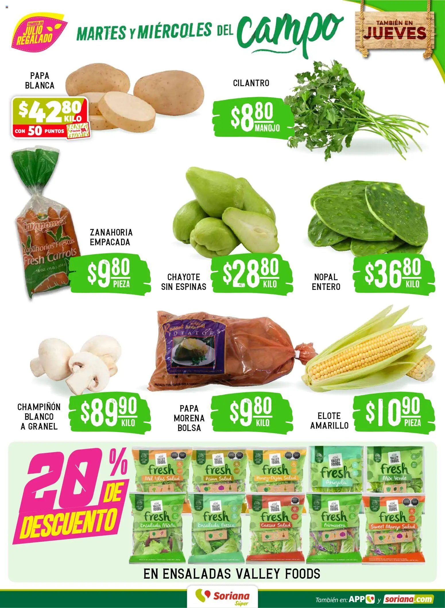 Nuevas ofertas de Soriana válidas en toda la República Mexicana desde el 09.06.2026. ¡Encuentra las mejores ofertas en Soriana Martes y Miércoles del Campo Súper: Tijuana, Mexicali, Ensenada, San Luis Río Colorado y Tecate! | Página: 3 | Productos: Papa, Bolsa, Mango, Zanahoria