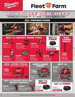 Preview of Mills Fleet Farm weekly ads valid from 08/03/2026 | Page: 2 | Products: Oscillating Tool, Wrench, Battery, Hammer