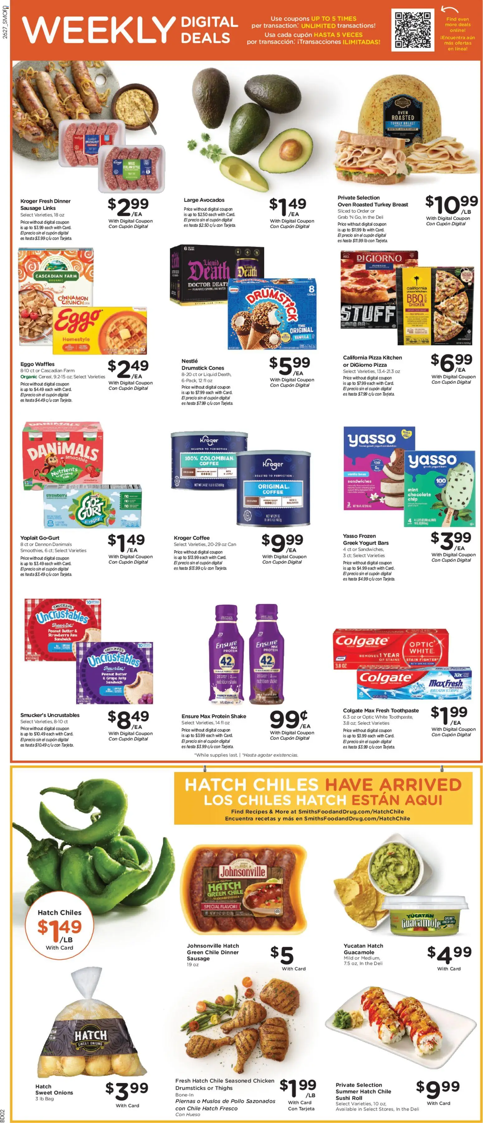 Smith's Weekly Ad - valid from 08/05/2026 | Page: 5 | Products: Coffee, Toothpaste, Sausage, Bag