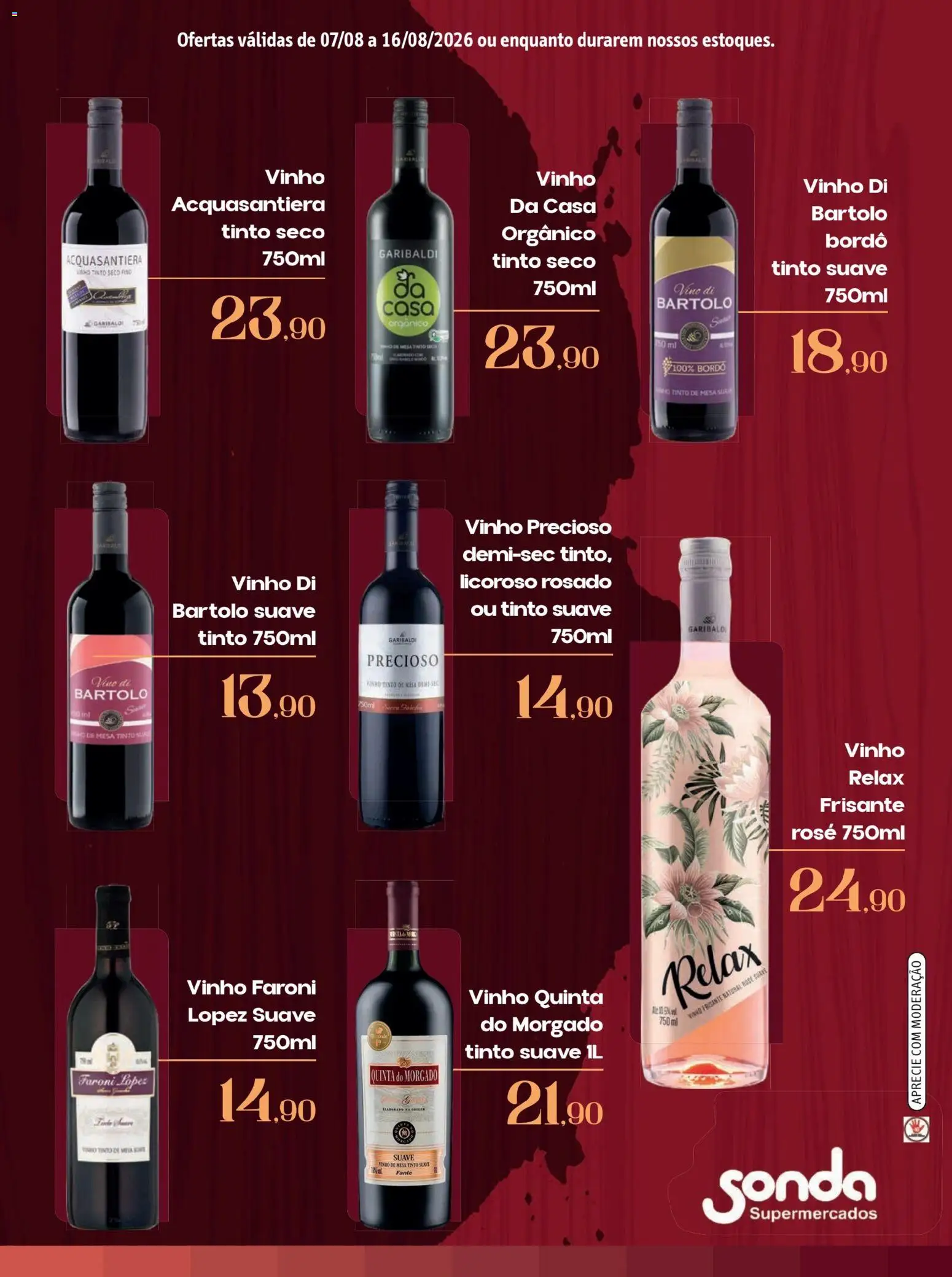 Sonda Folheto - válido de 07/08/2026 | Página: 3 | Produtos: Mesa, Vinho tinto, Vinho