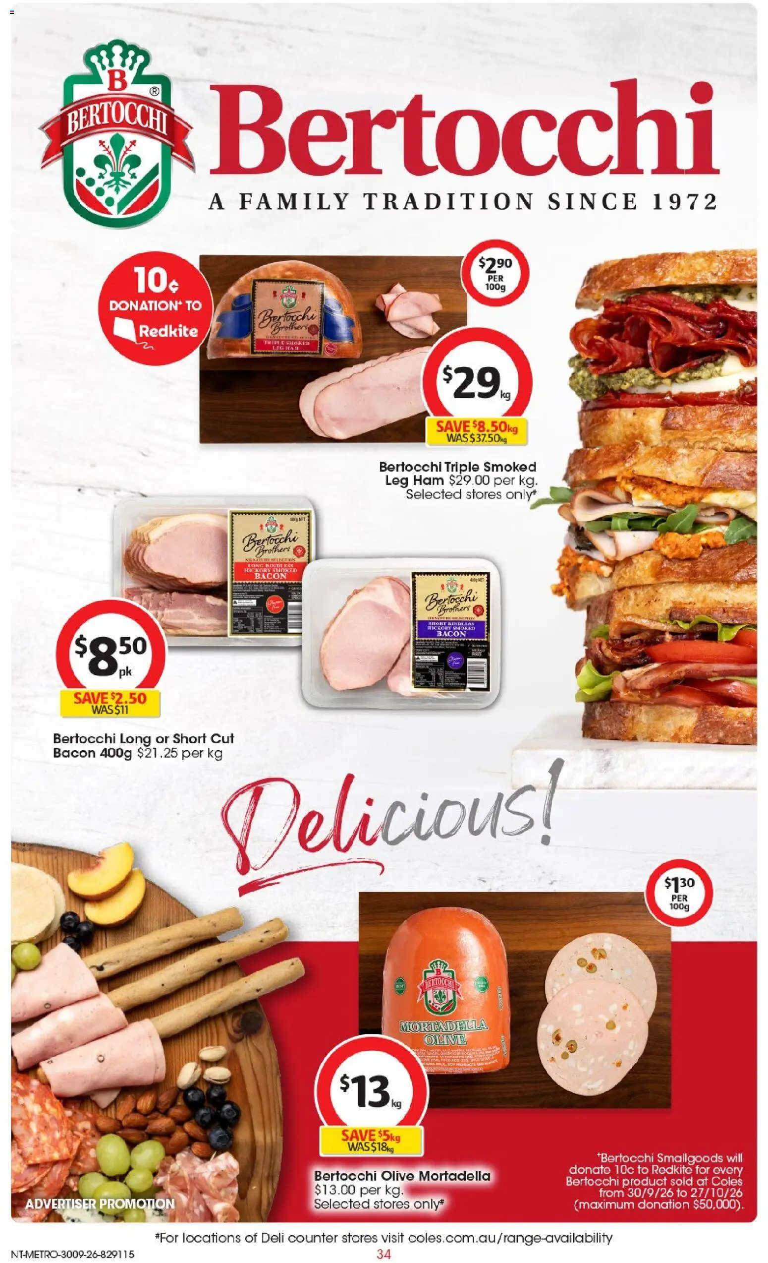 Coles catalogue - valid from 30/09/2026 | Page: 34 | Products: Bacon, Ham, Mortadella