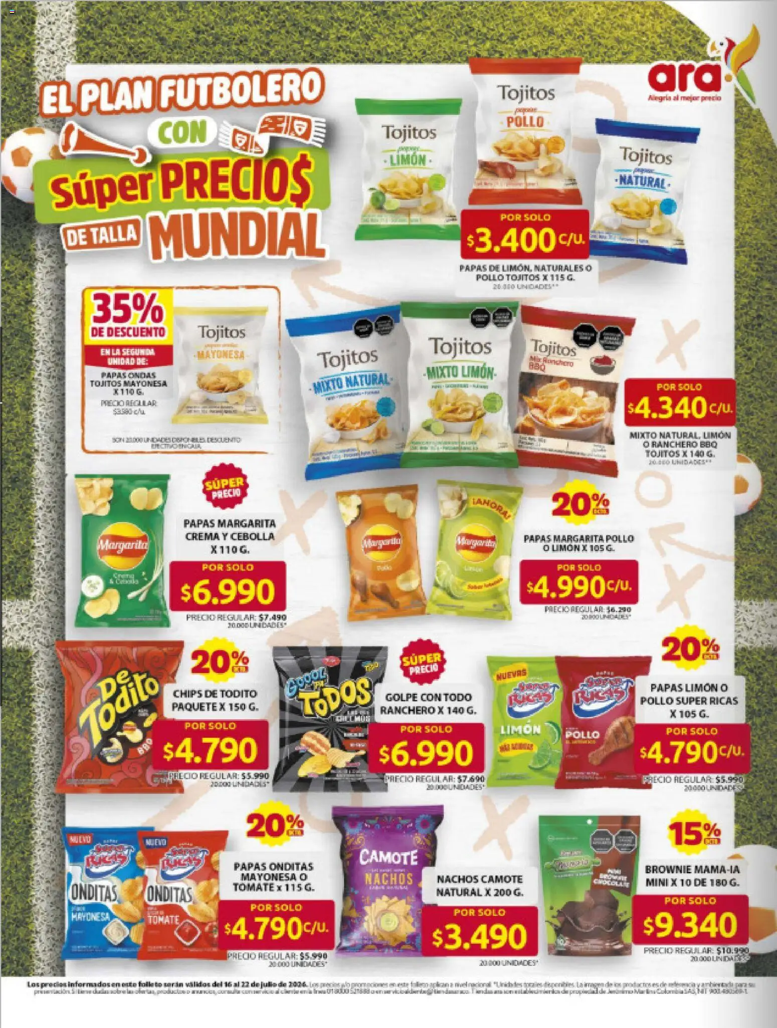 Ara revista - valida desde el 16/07/2026 | Página: 2 | Productos: Pollo, Crema, Engrampadora, Plátano