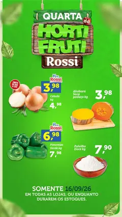Rossi Supermercados ofertas Hortifruti - Pré-Visualização do folheto da loja Rossi Supermercados, válido de 16/09/2026